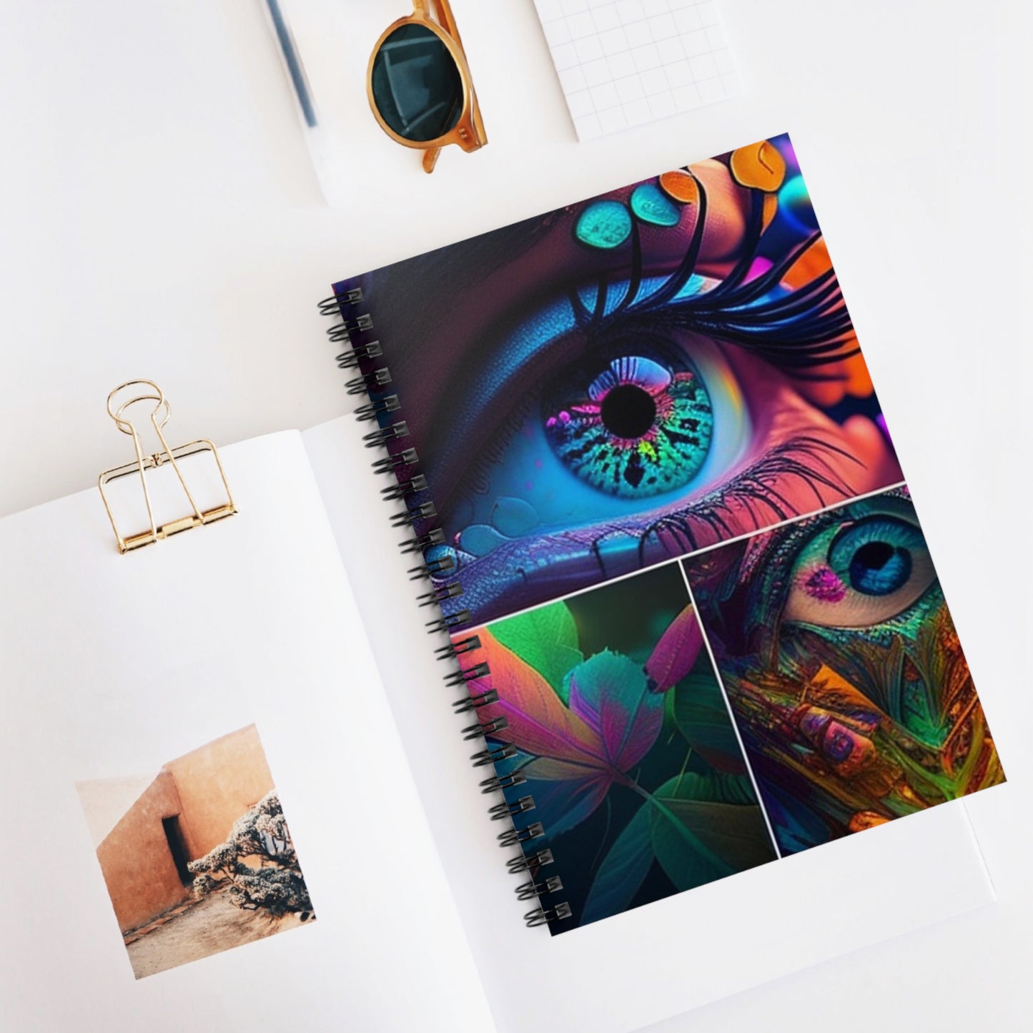 Spiral Notebook - Ruled Line Neon Florescent Glow 3