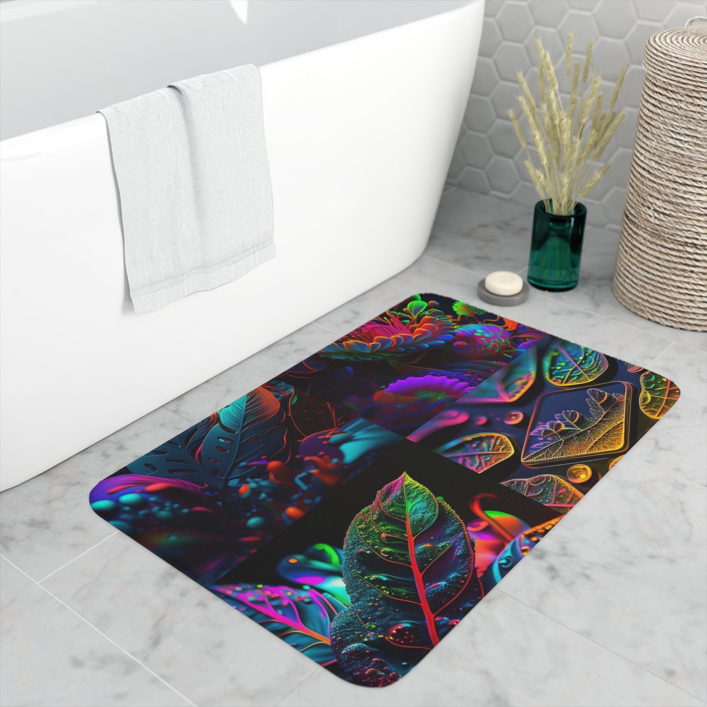 Memory Foam Bath Mat Macro Florescent 5