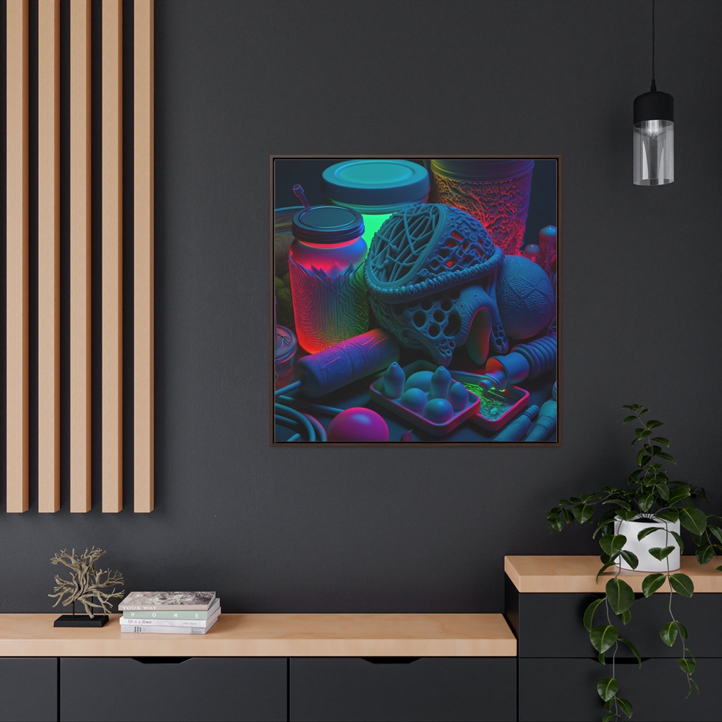 Gallery Canvas Wraps, Square Frame Neon Glow 1