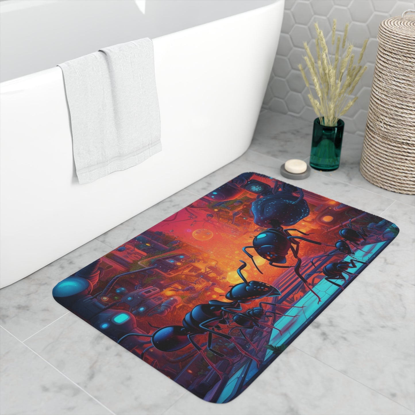 Memory Foam Bath Mat Ants Home 2