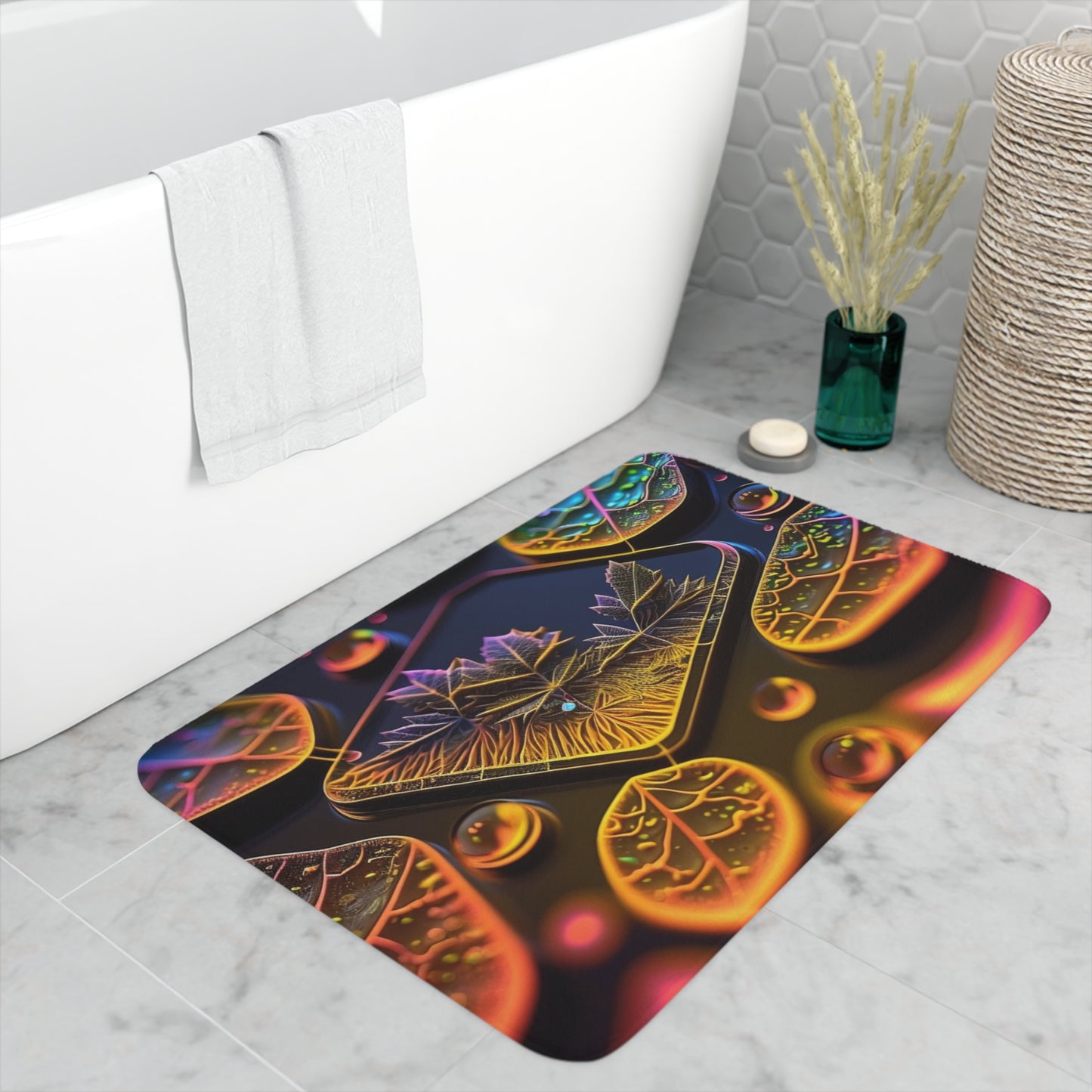 Memory Foam Bath Mat Macro Florescent 4