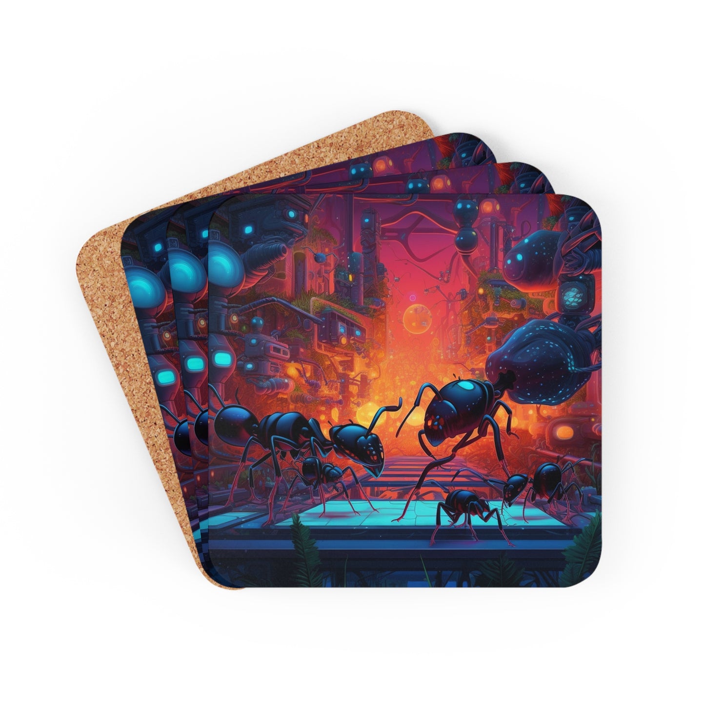 Corkwood Coaster Set Ants Home 2