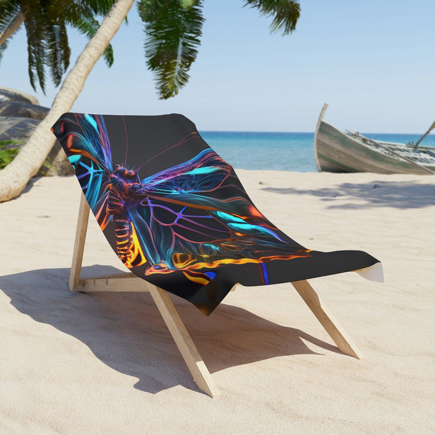 Beach Towel Butterfly Color Neon 2