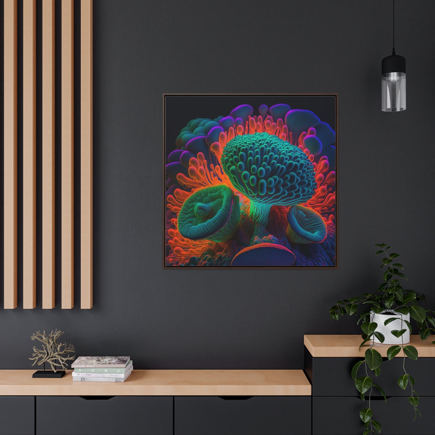 Gallery Canvas Wraps, Square Frame Macro Reef Florescent 3