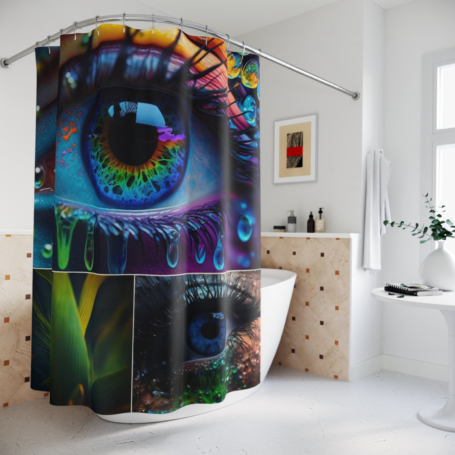 Polyester Shower Curtain neon florescent glow 3