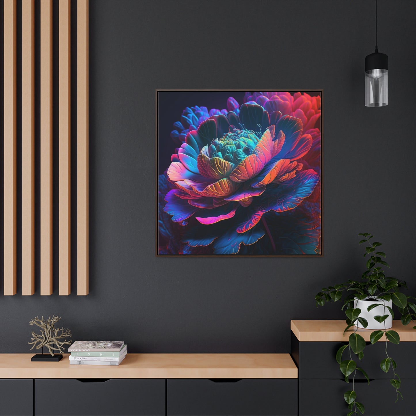 Gallery Canvas Wraps, Square Frame Neon Florescent Glow 1