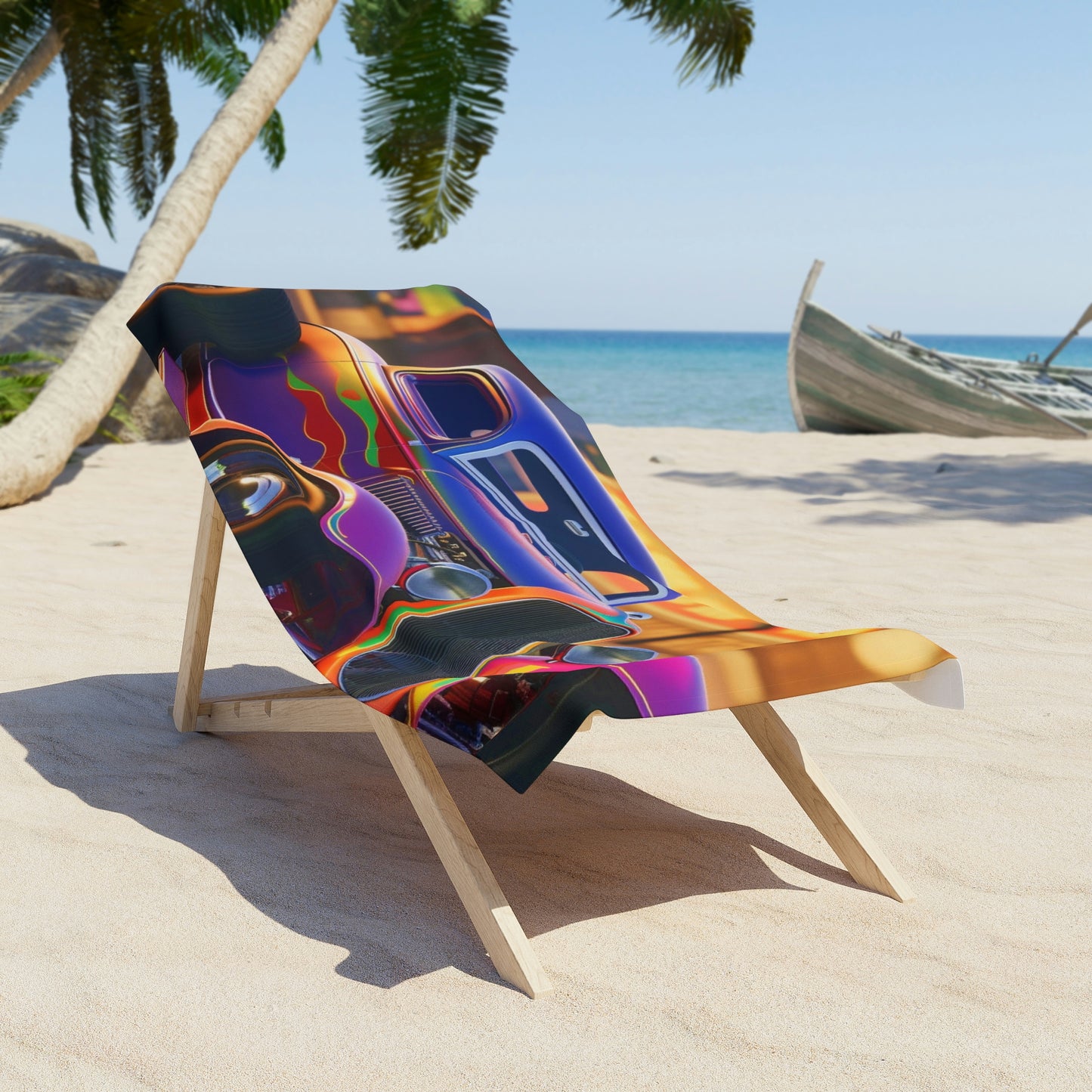 Beach Towel Hyper Colorful Hotrod 4
