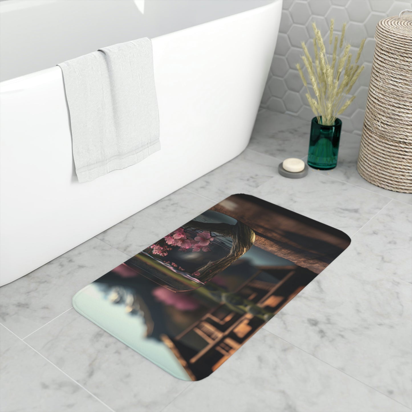 Memory Foam Bath Mat cherry blossom 3