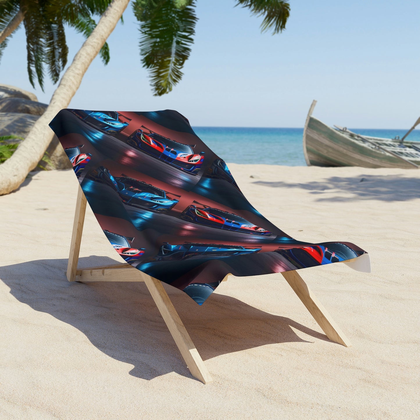 Beach Towel Ferrari Blue Red 4