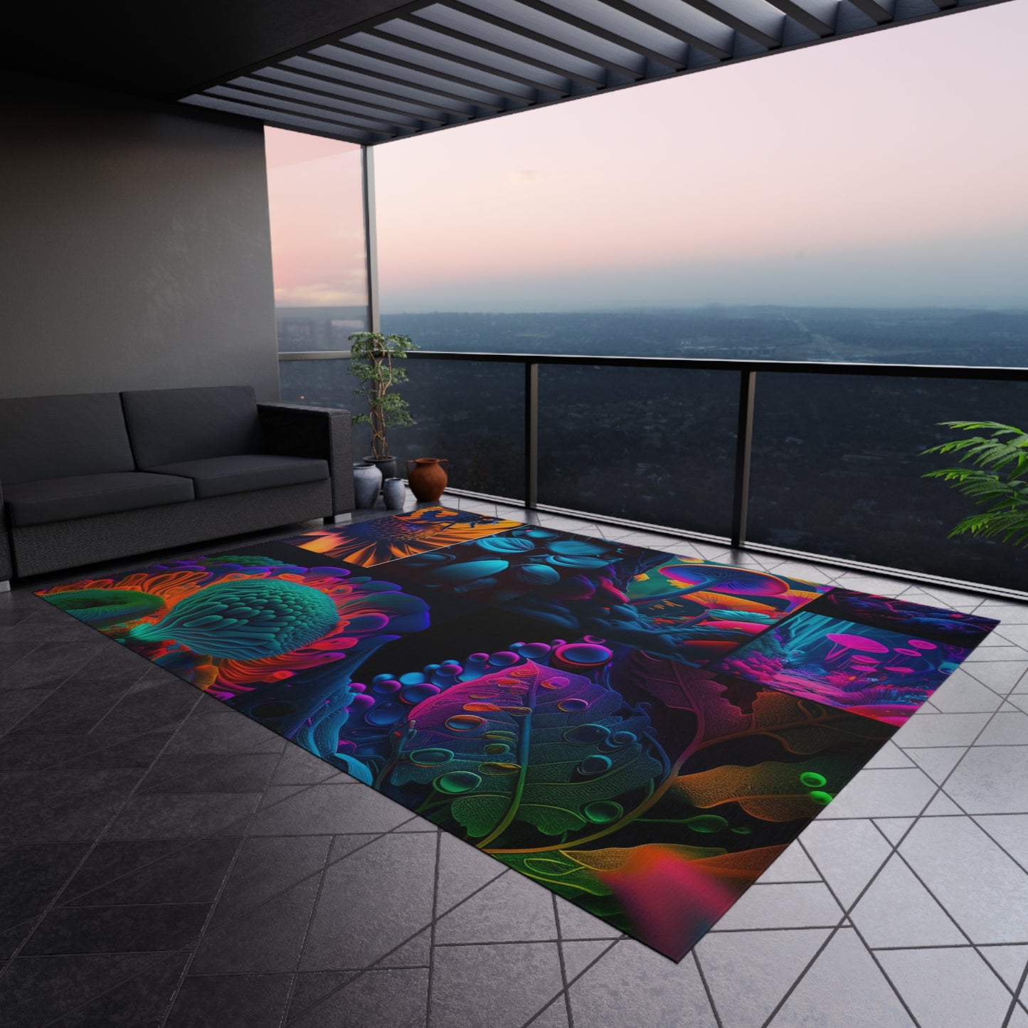 Outdoor Rug Macro Reef Florescent 5