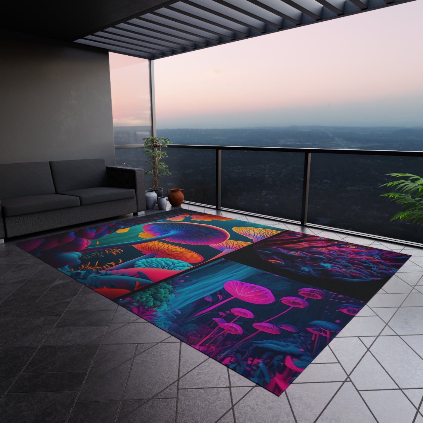 Outdoor Rug Macro Reef Florescent 2
