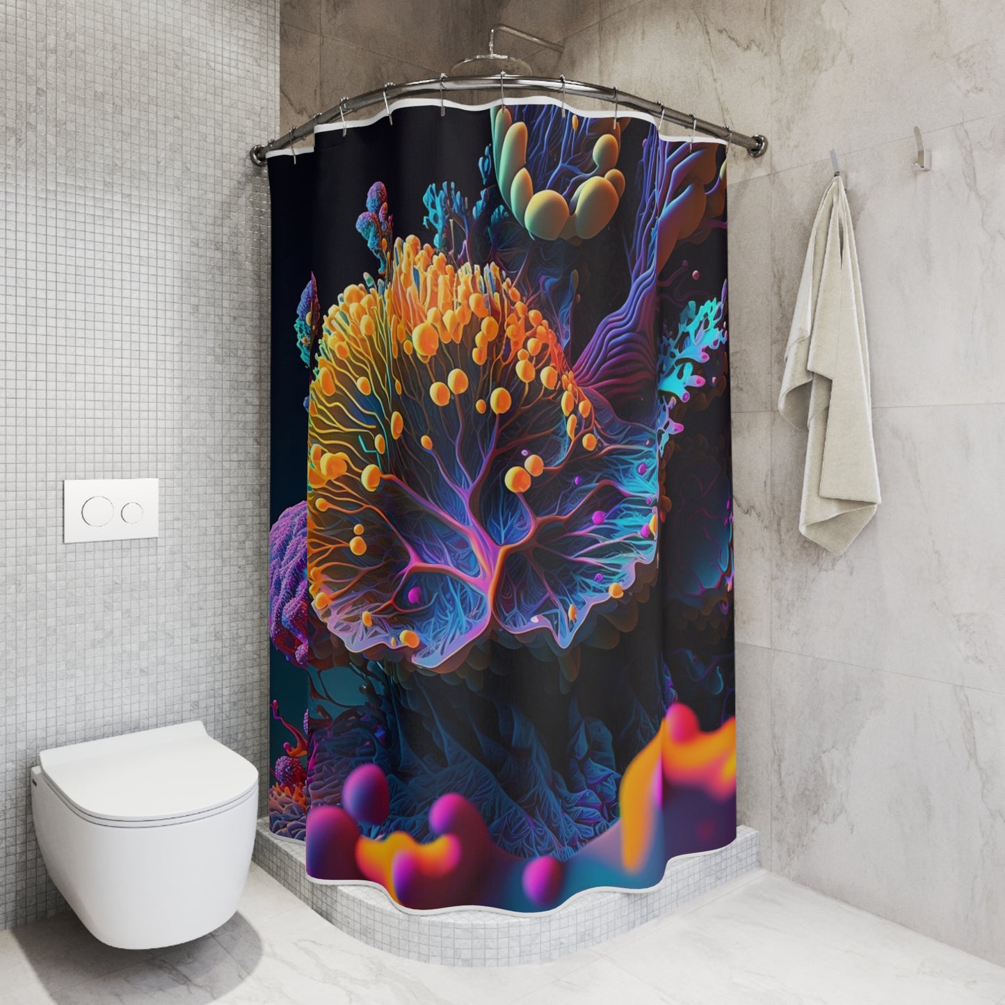 Polyester Shower Curtain Ocean Life Macro 1