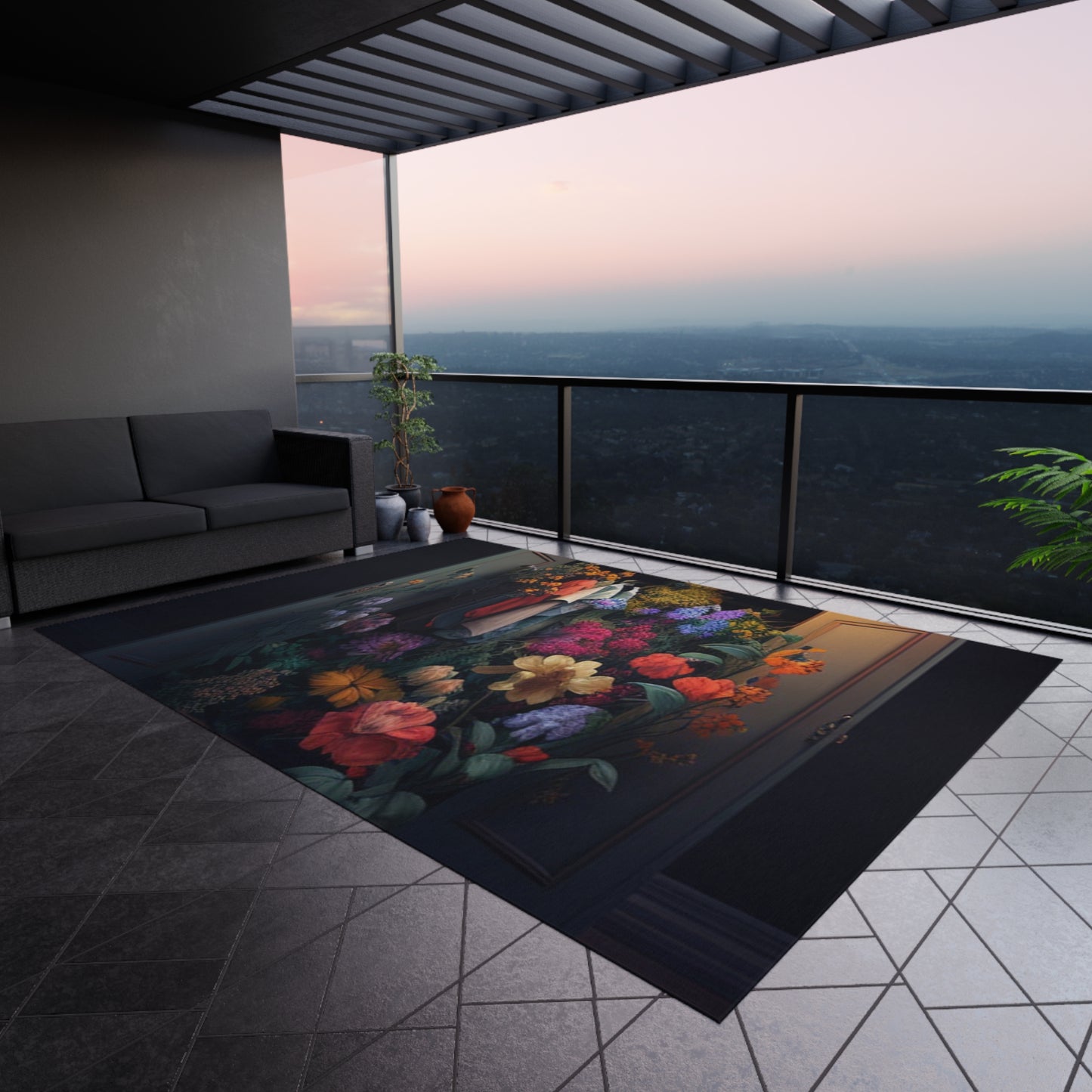 Outdoor Rug A Wardrobe Surrounded by Flowers 4