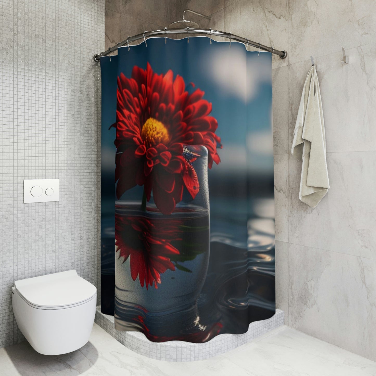 Polyester Shower Curtain Chrysanthemum 3