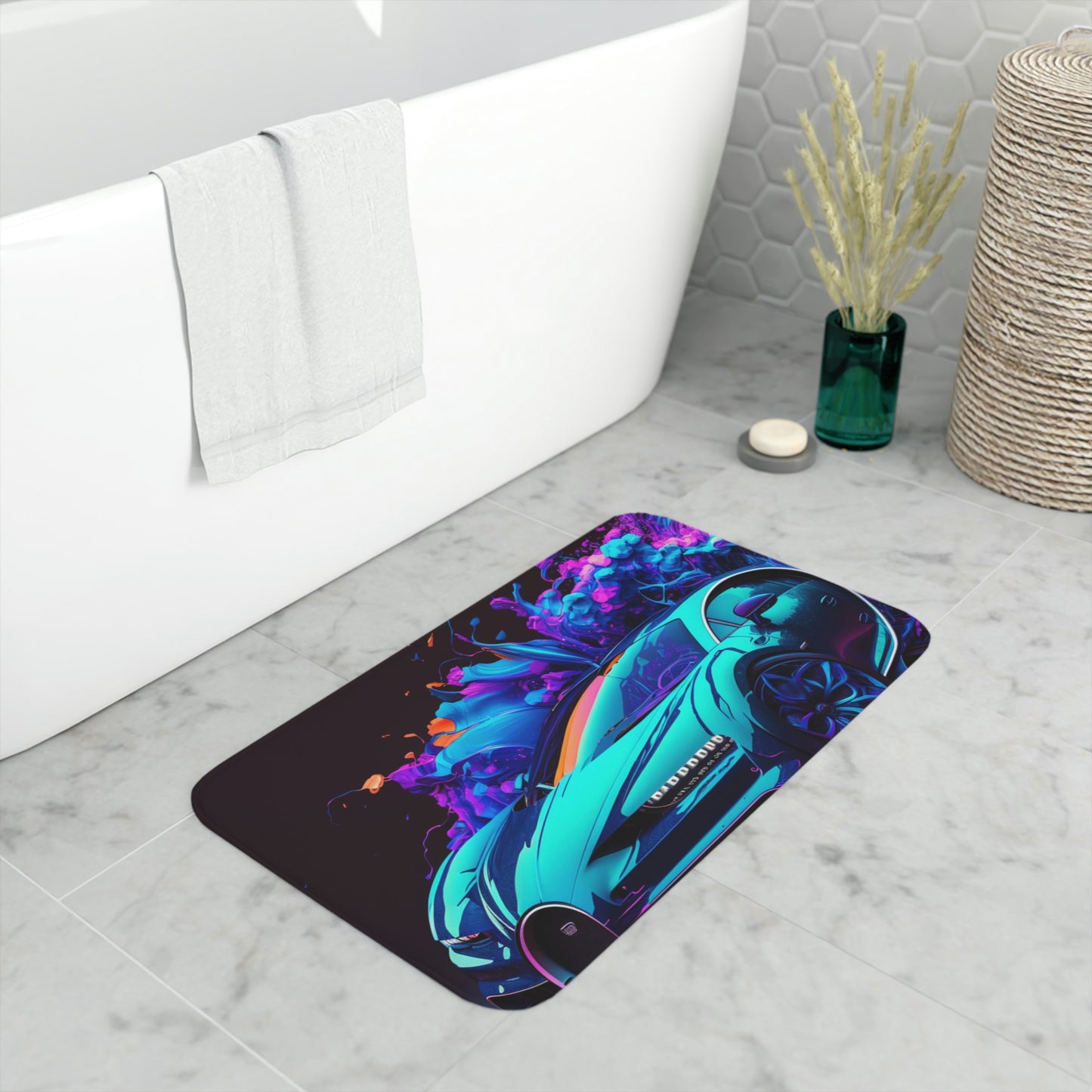 Memory Foam Bath Mat hyper Bugatti neon Chiron 3