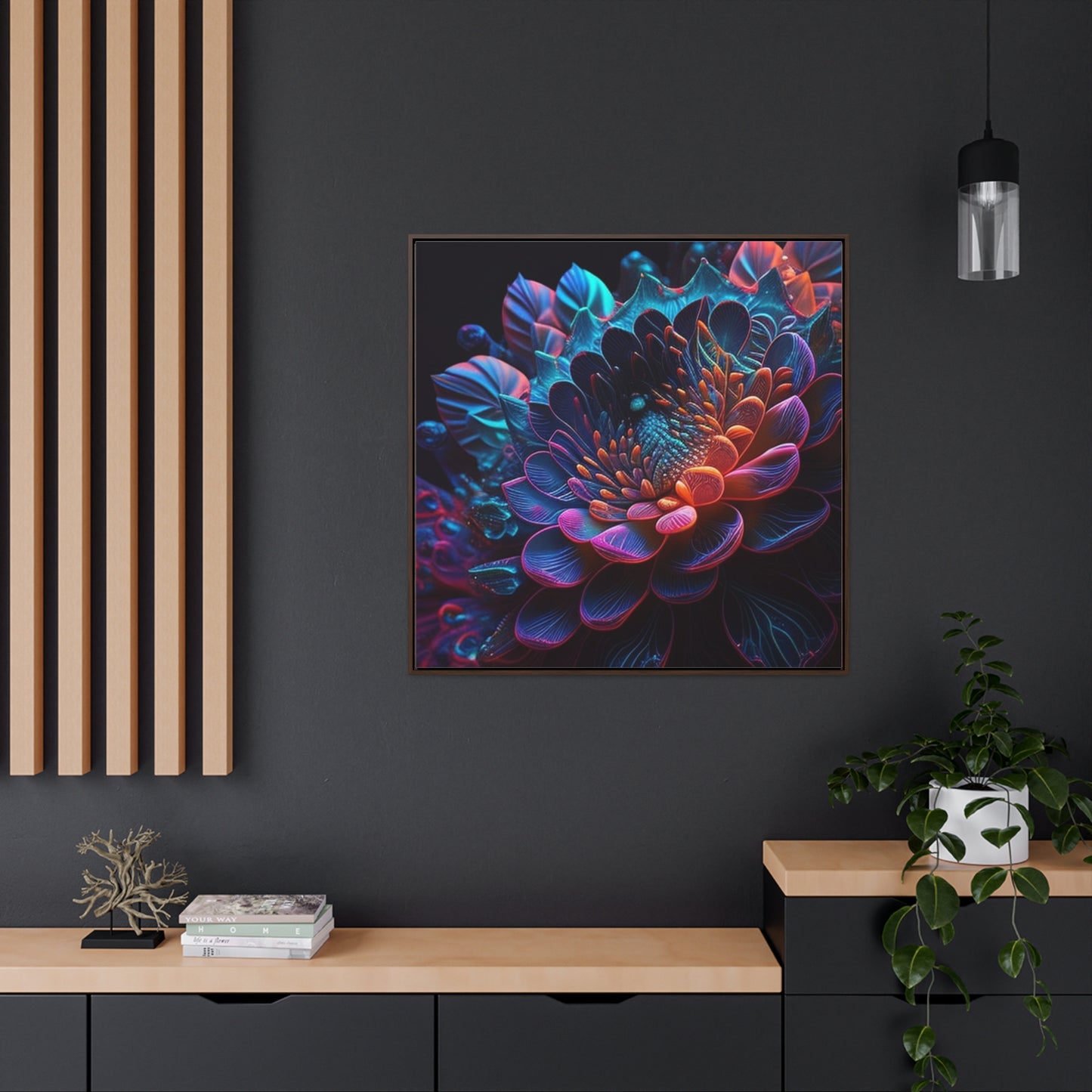 Gallery Canvas Wraps, Square Frame Neon Florescent Glow 4