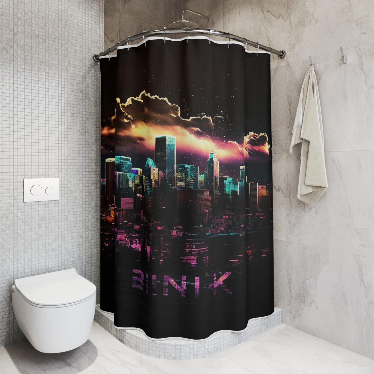 Polyester Shower Curtain Neon Denver 1
