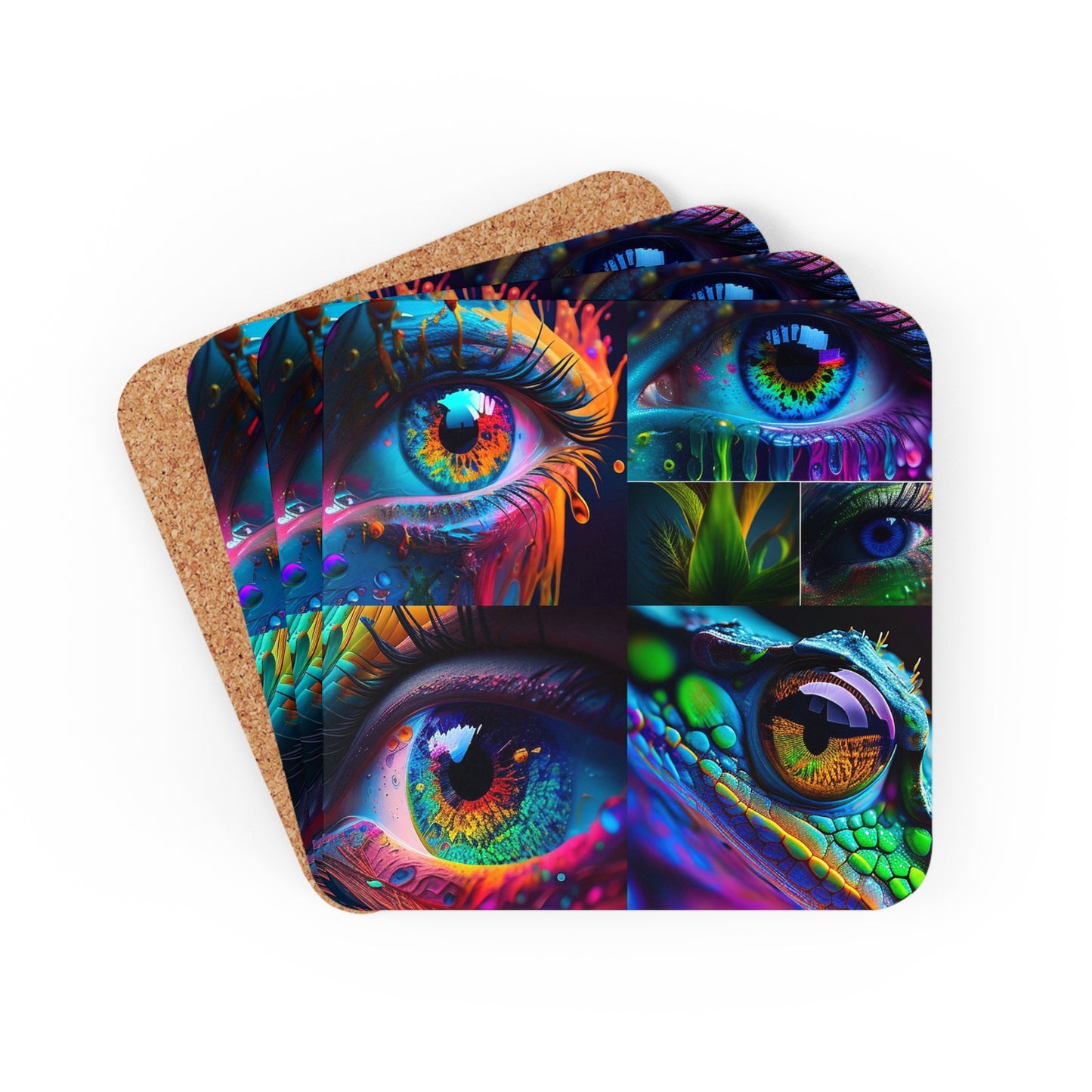 Corkwood Coaster Set Macro Eye Photo 5