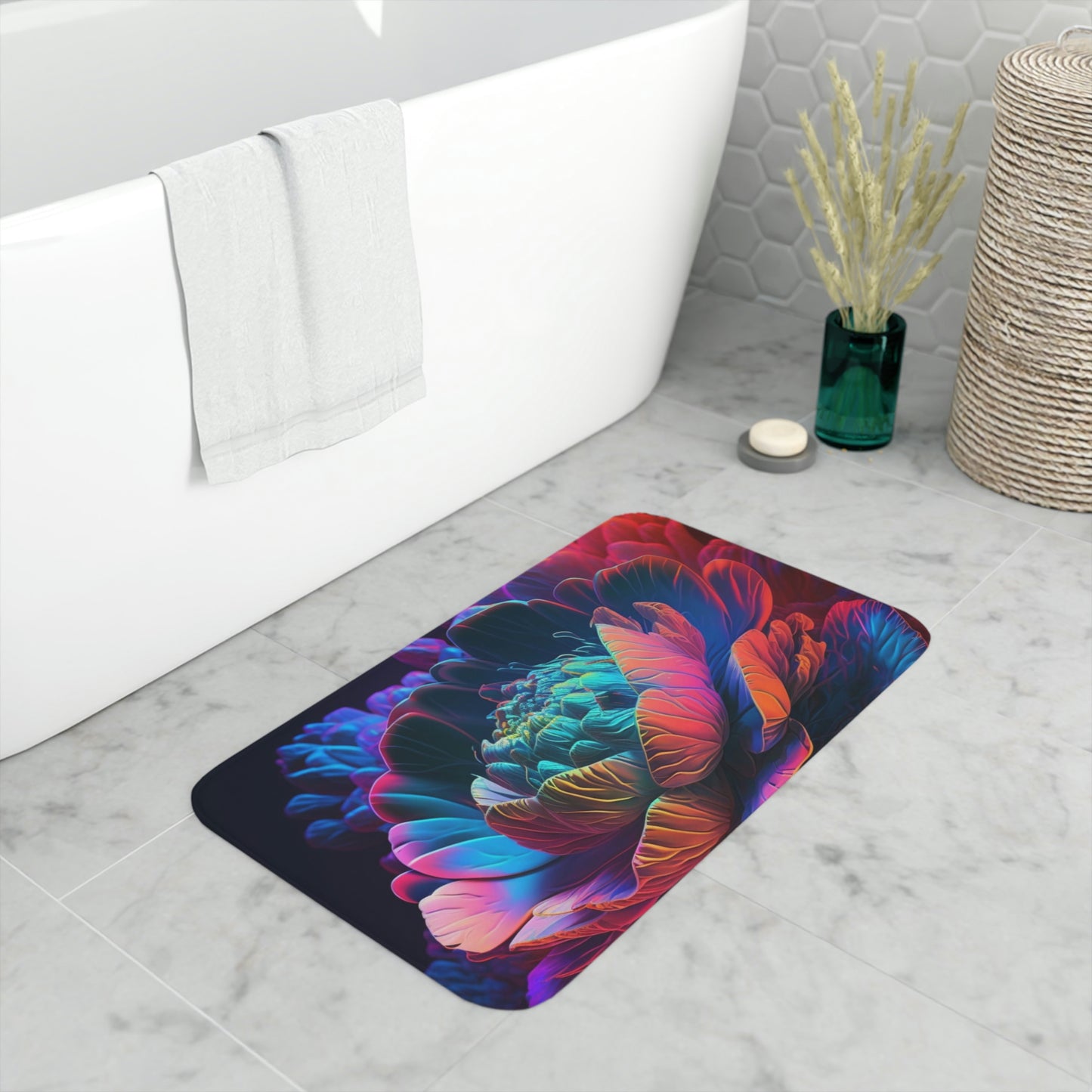 Memory Foam Bath Mat neon florescent glow 1