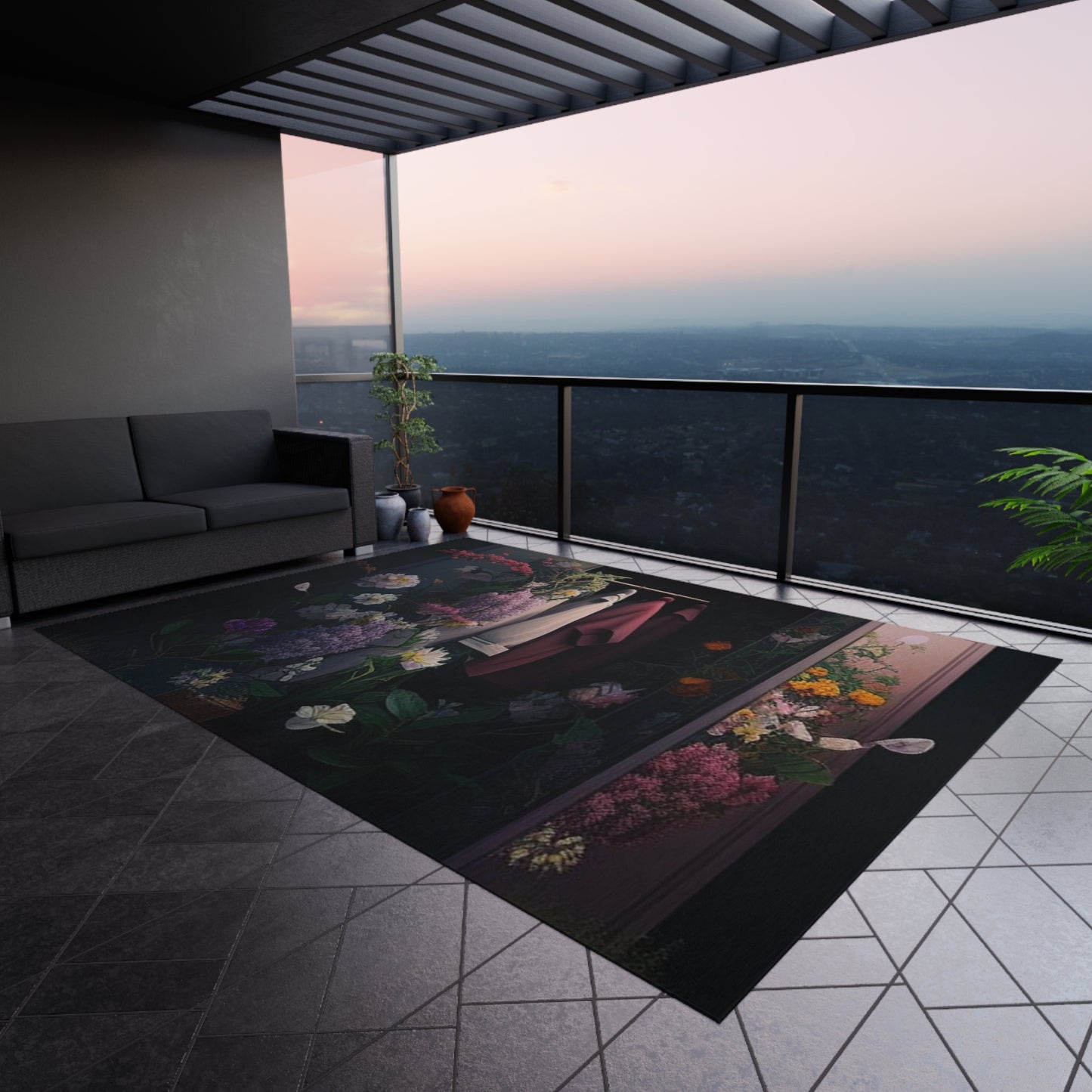 Outdoor Rug A Wardrobe Surrounded by Flowers 2