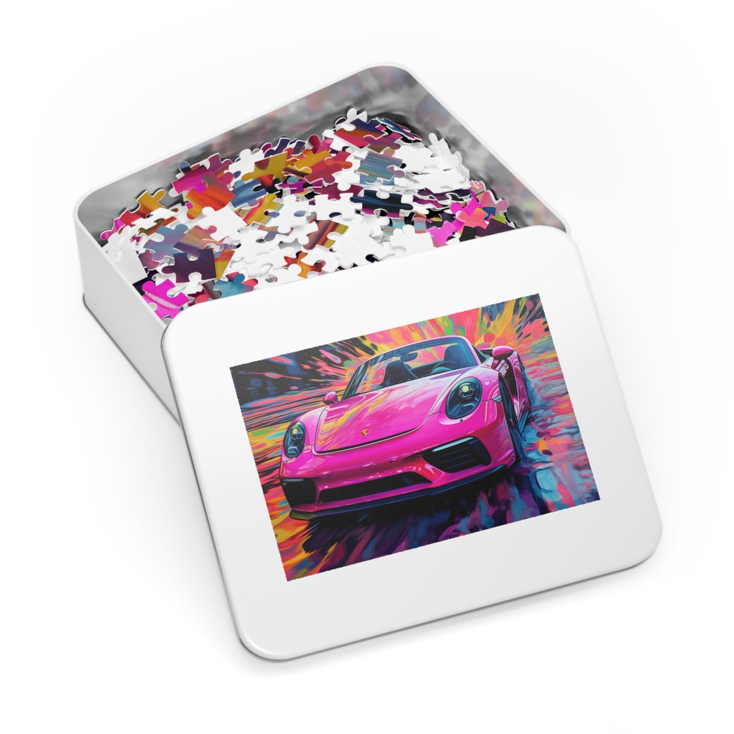 Jigsaw Puzzle (30, 110, 252, 500,1000-Piece) Pink Porsche water fusion 2