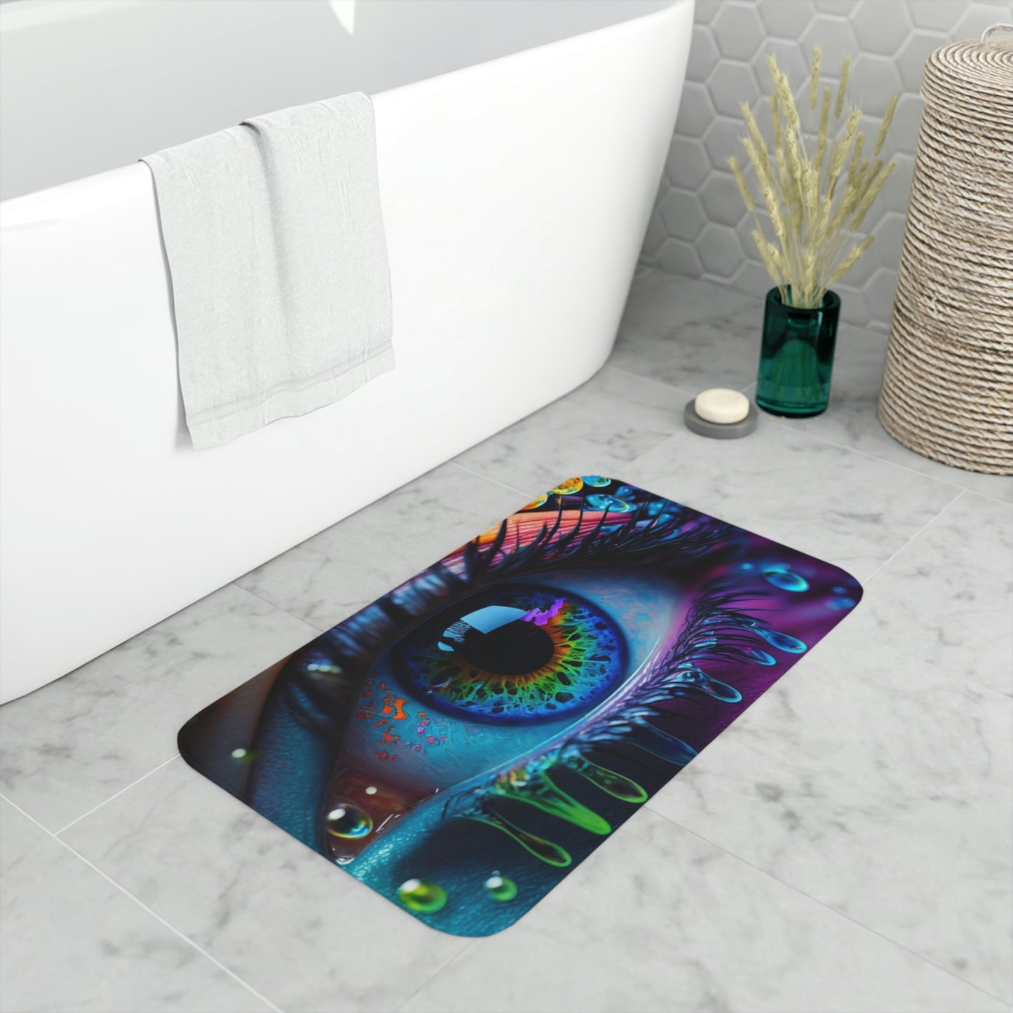 Memory Foam Bath Mat neon florescent glow 3