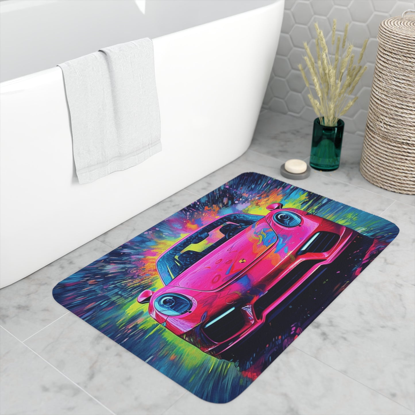 Memory Foam Bath Mat Pink Porsche water fusion 3