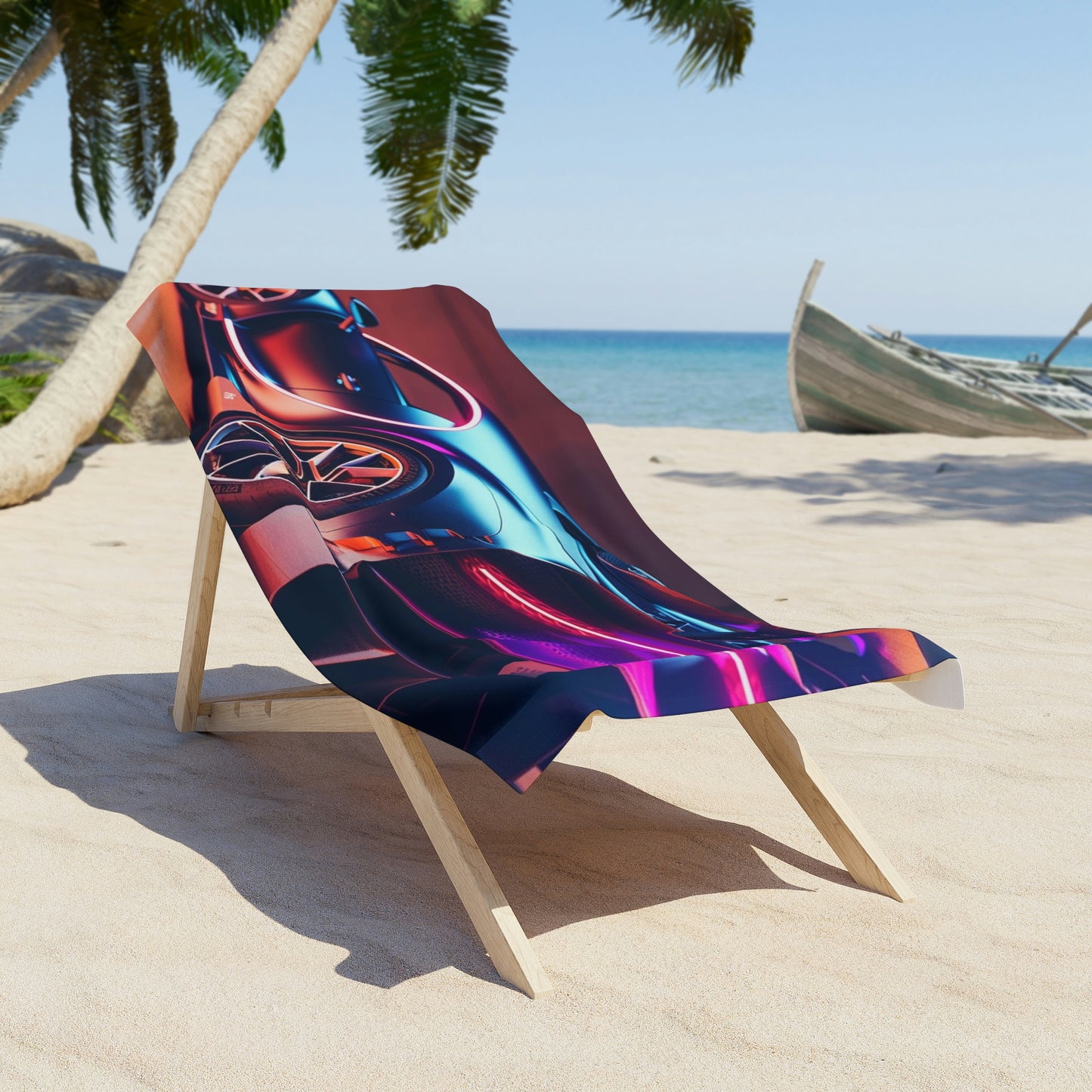 Beach Towel Hyper Bugatti Neon Chiron 3