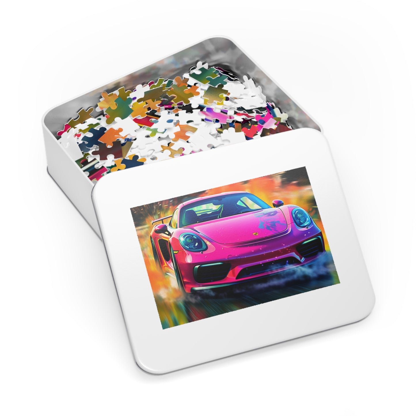 Jigsaw Puzzle (30, 110, 252, 500,1000-Piece) Pink Porsche water fusion 4