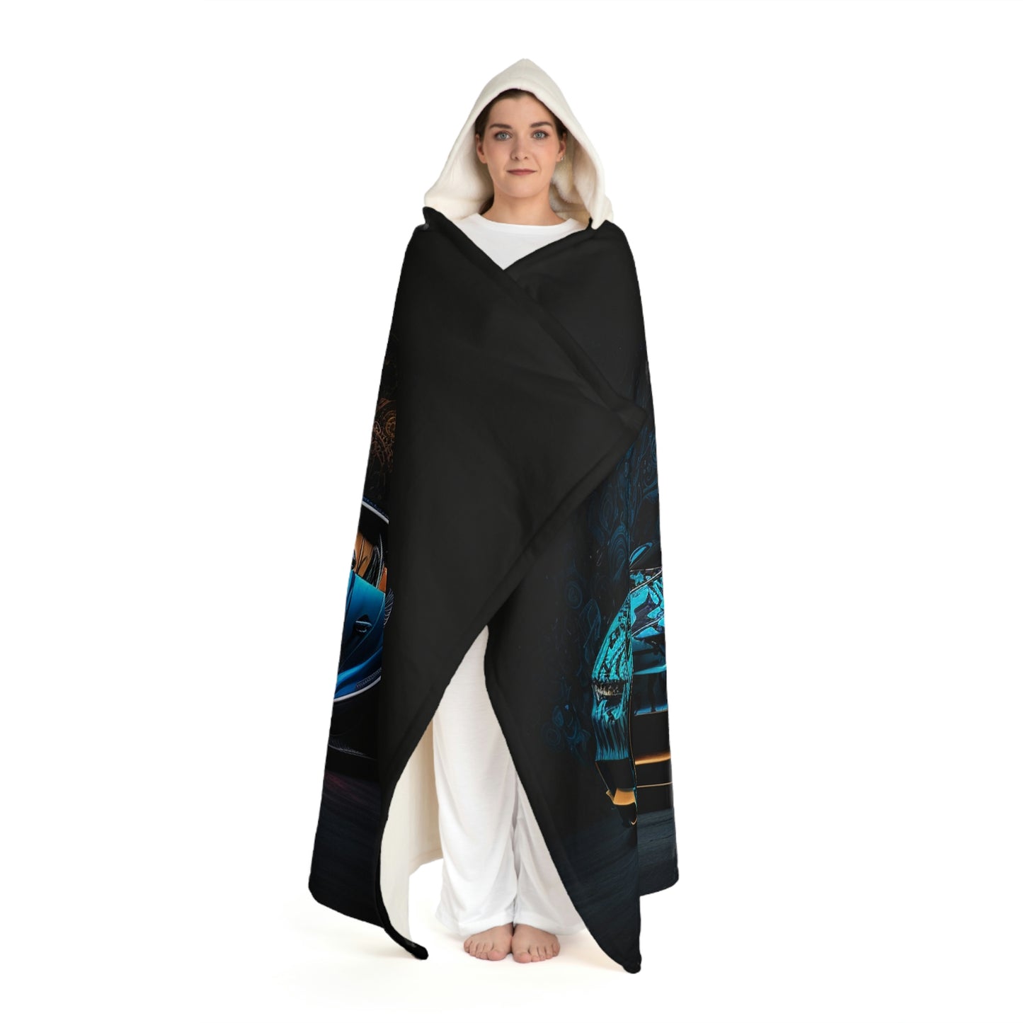 Bugatti Hooded Sherpa Fleece Blanket
