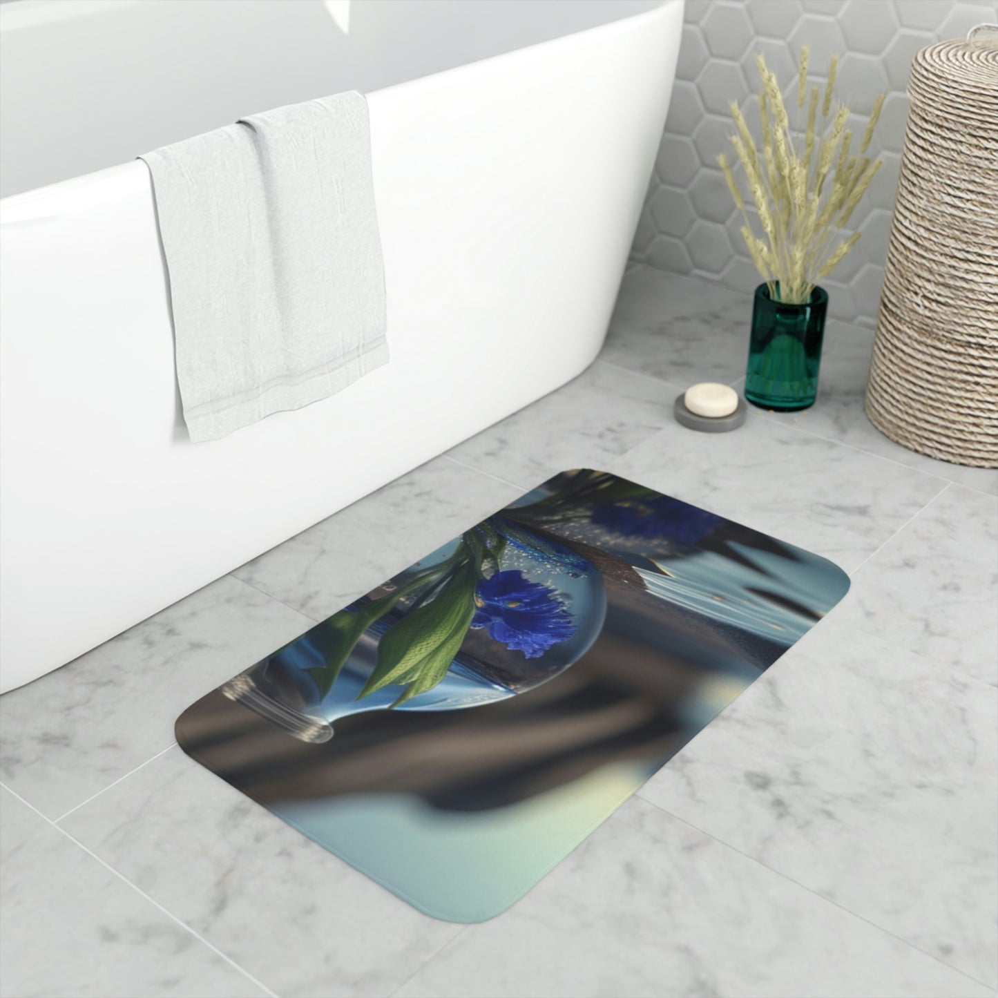 Memory Foam Bath Mat Bluebell the 3