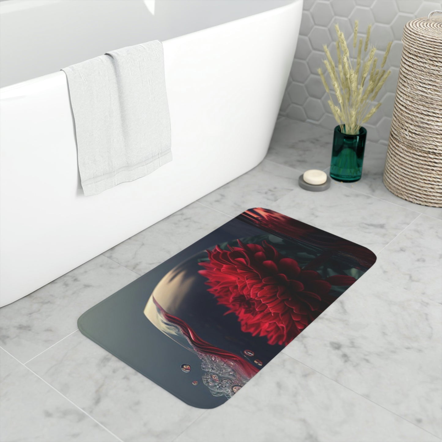 Memory Foam Bath Mat Chrysanthemum 1