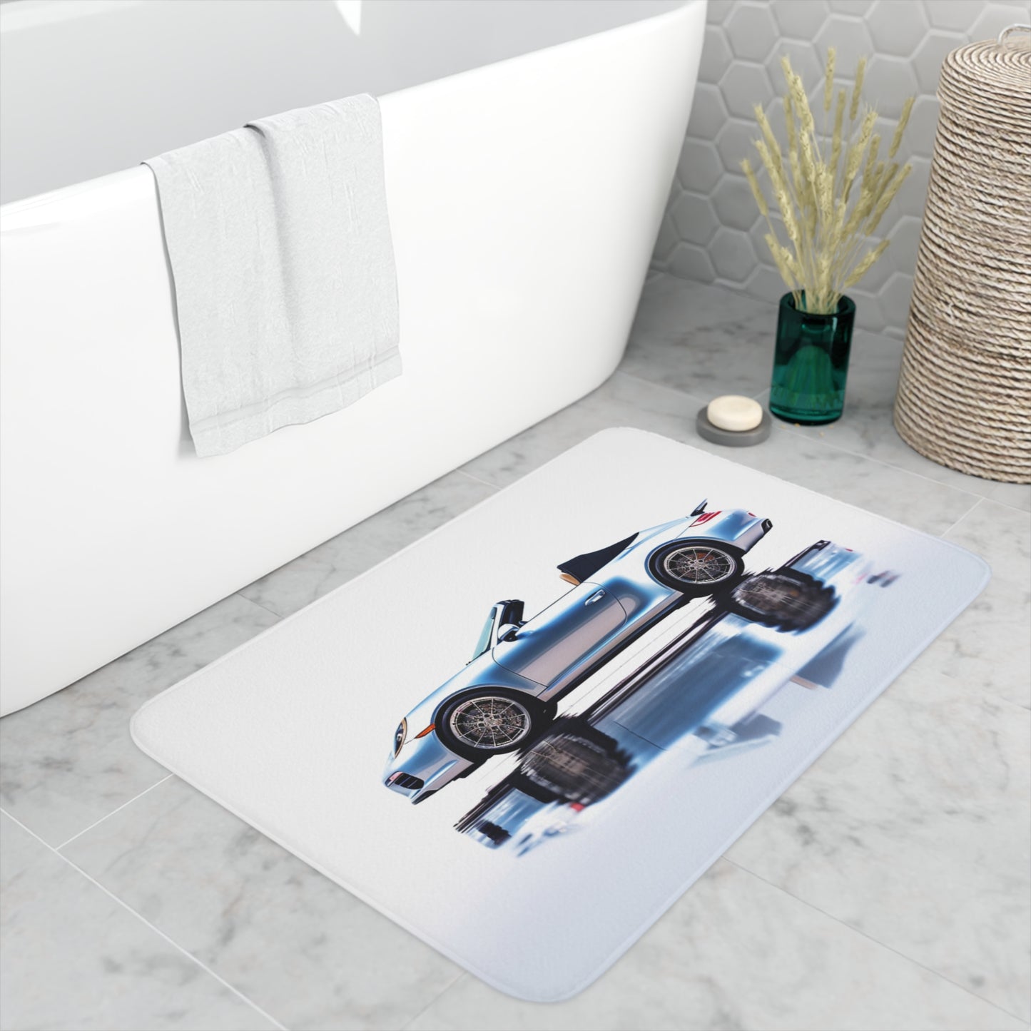 Memory Foam Bath Mat 911 Speedster on water 1