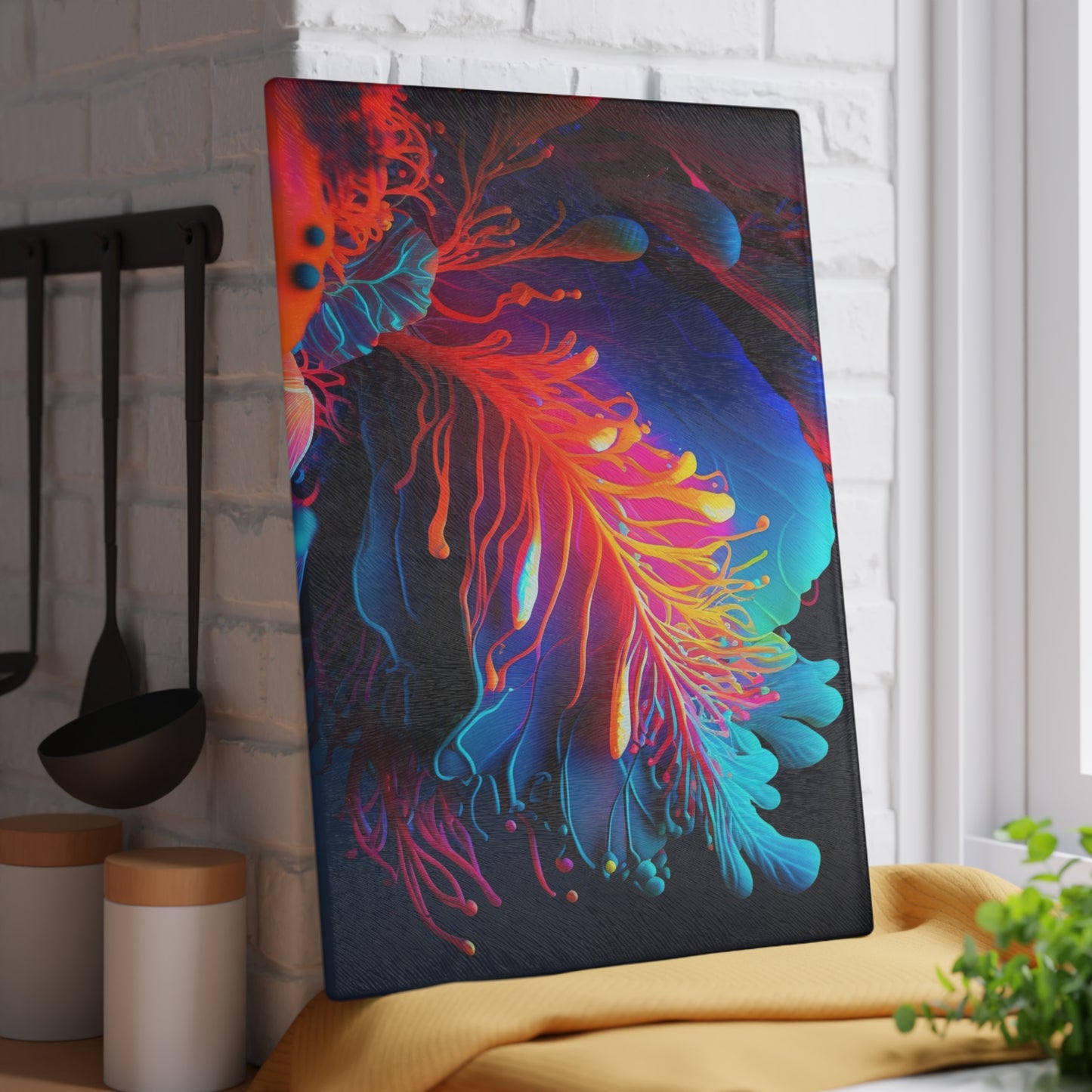 Glass Cutting Board Macro Sea Life 3