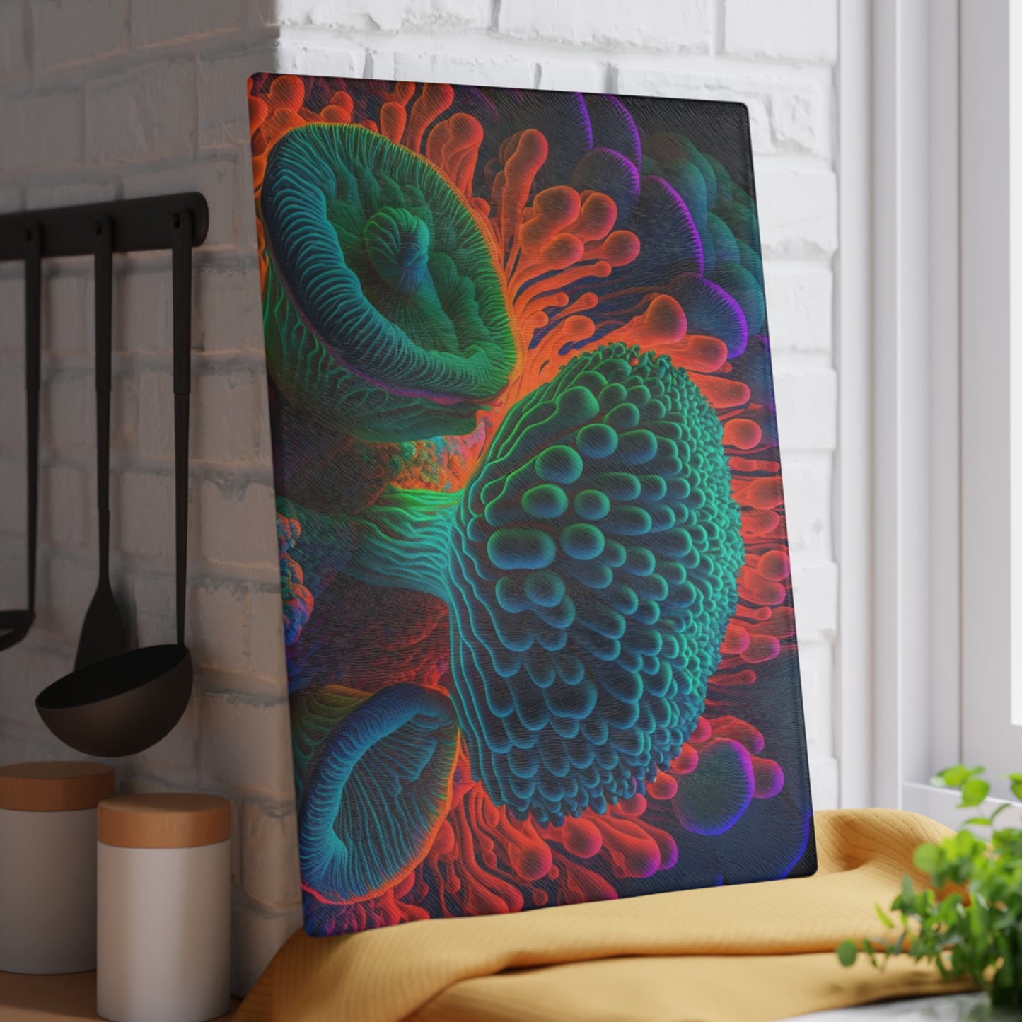 Glass Cutting Board Macro Reef Florescent 3