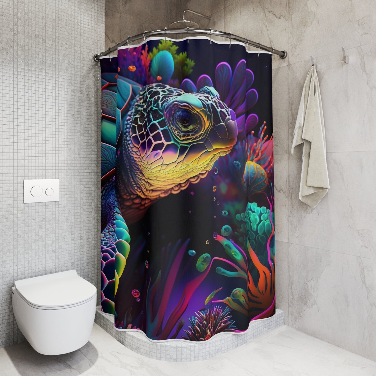 Polyester Shower Curtain Macro Sea Life 4