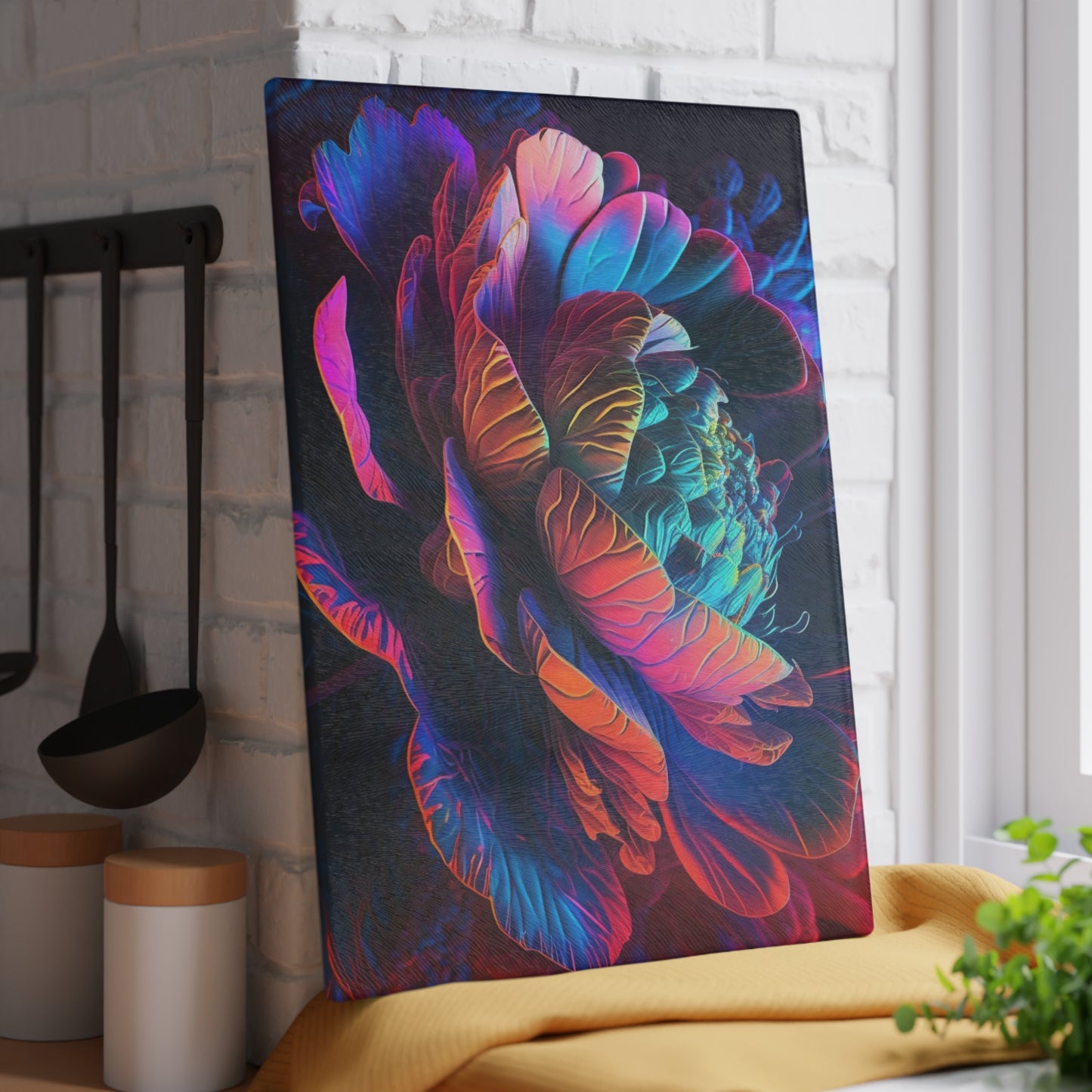 Glass Cutting Board Neon Florescent Glow 1