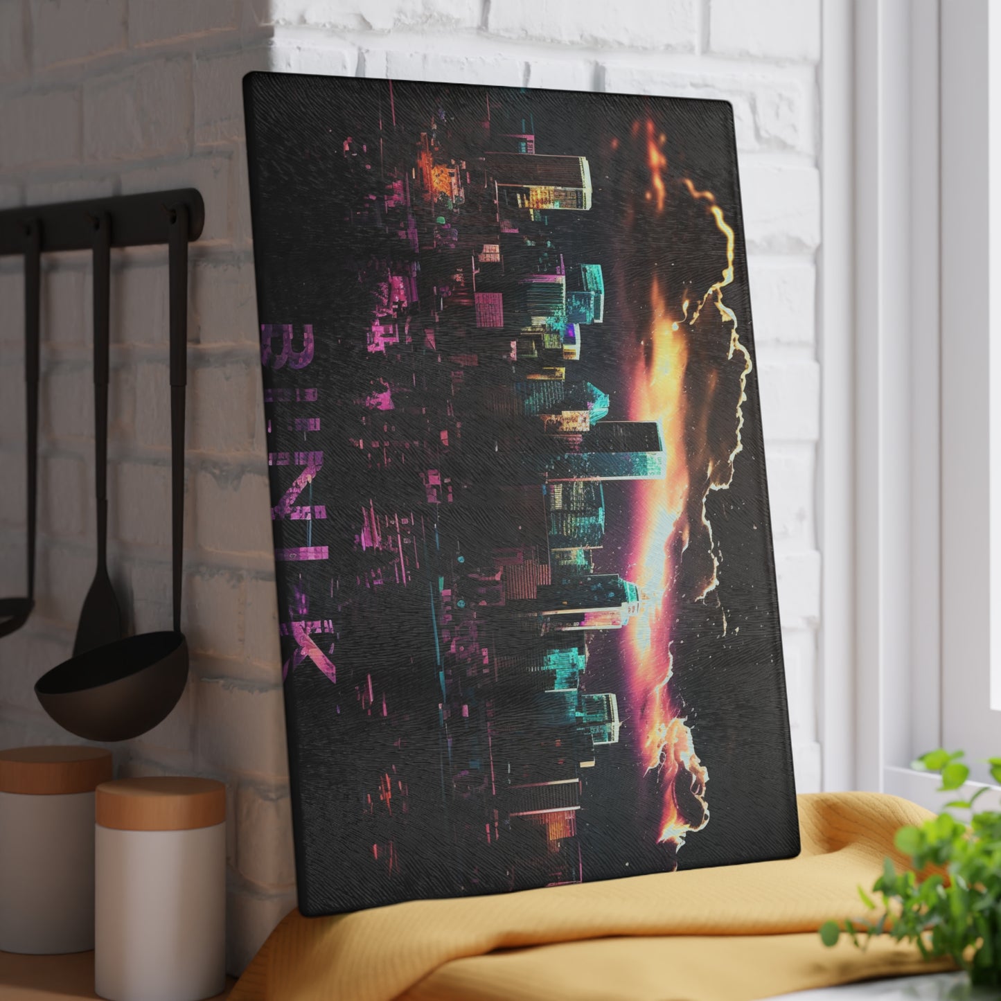 Glass Cutting Board Neon Denver 1