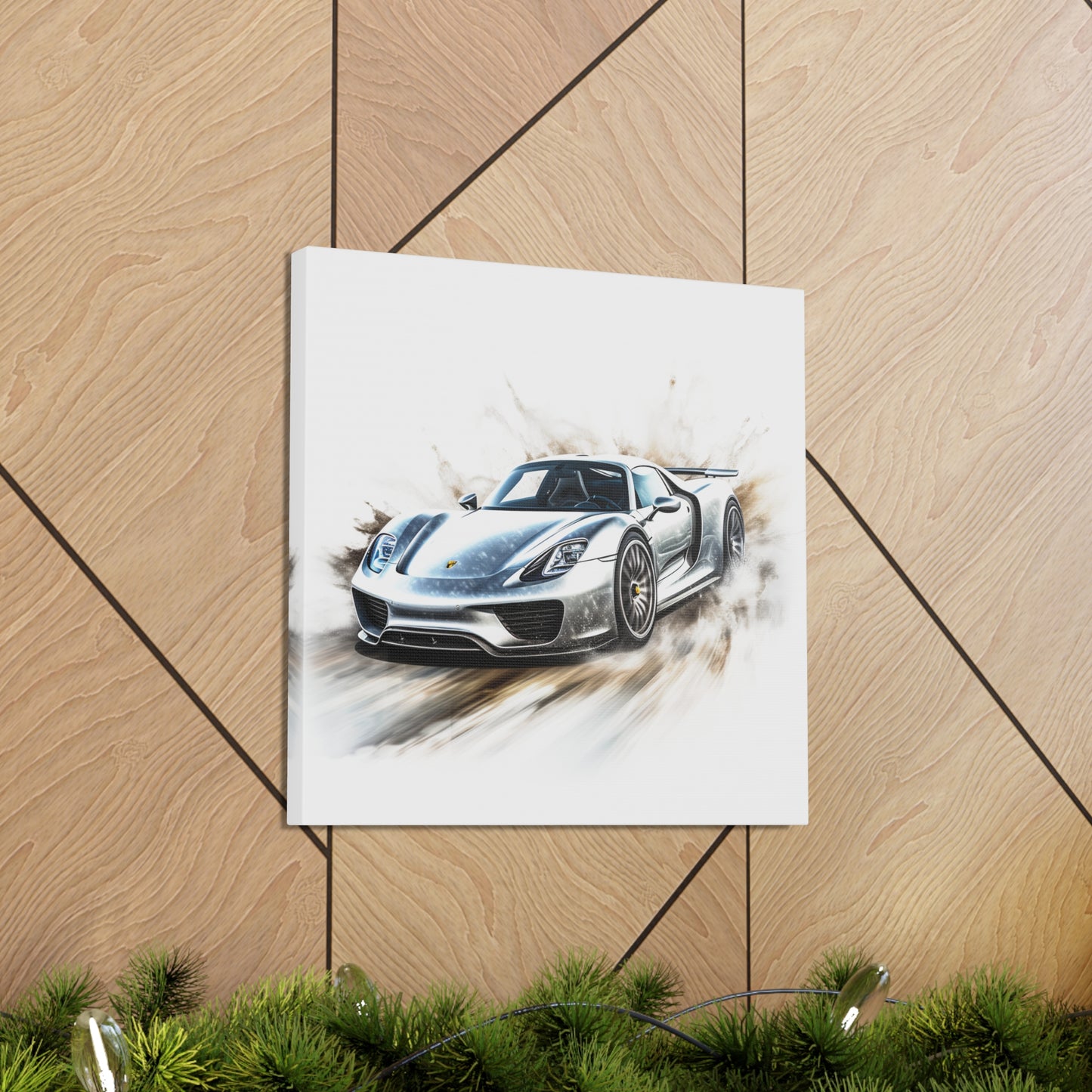 Canvas Gallery Wraps 918 Spyder white background driving fast with water splashing 2