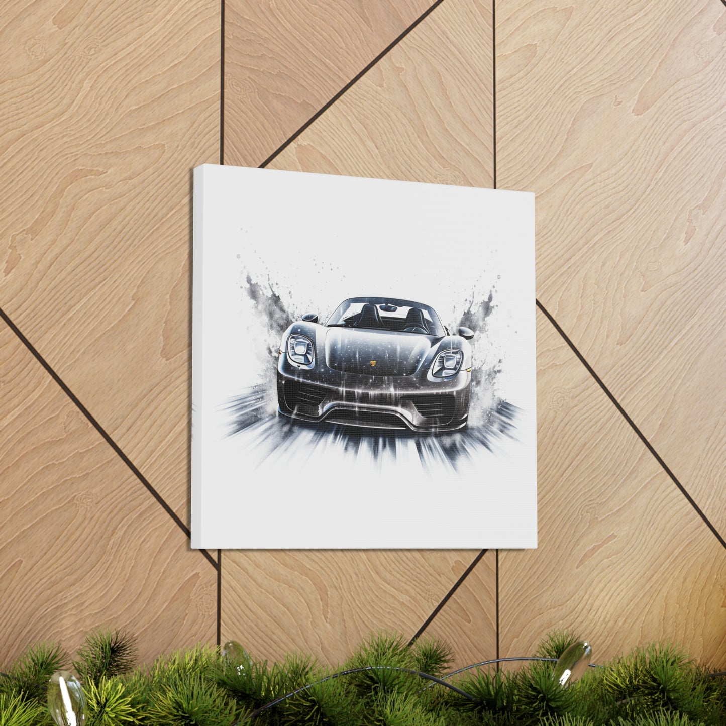 Canvas Gallery Wraps 918 Spyder white background driving fast with water splashing 3