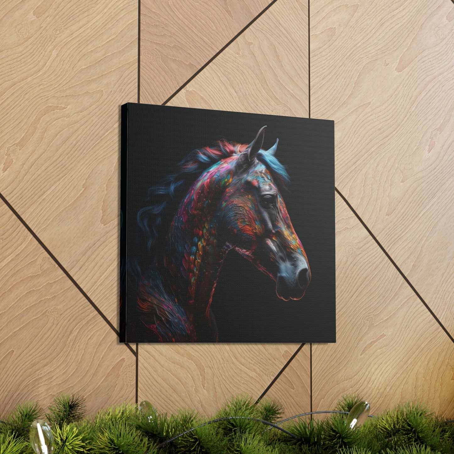 Canvas Gallery Wraps Neon Horses 3