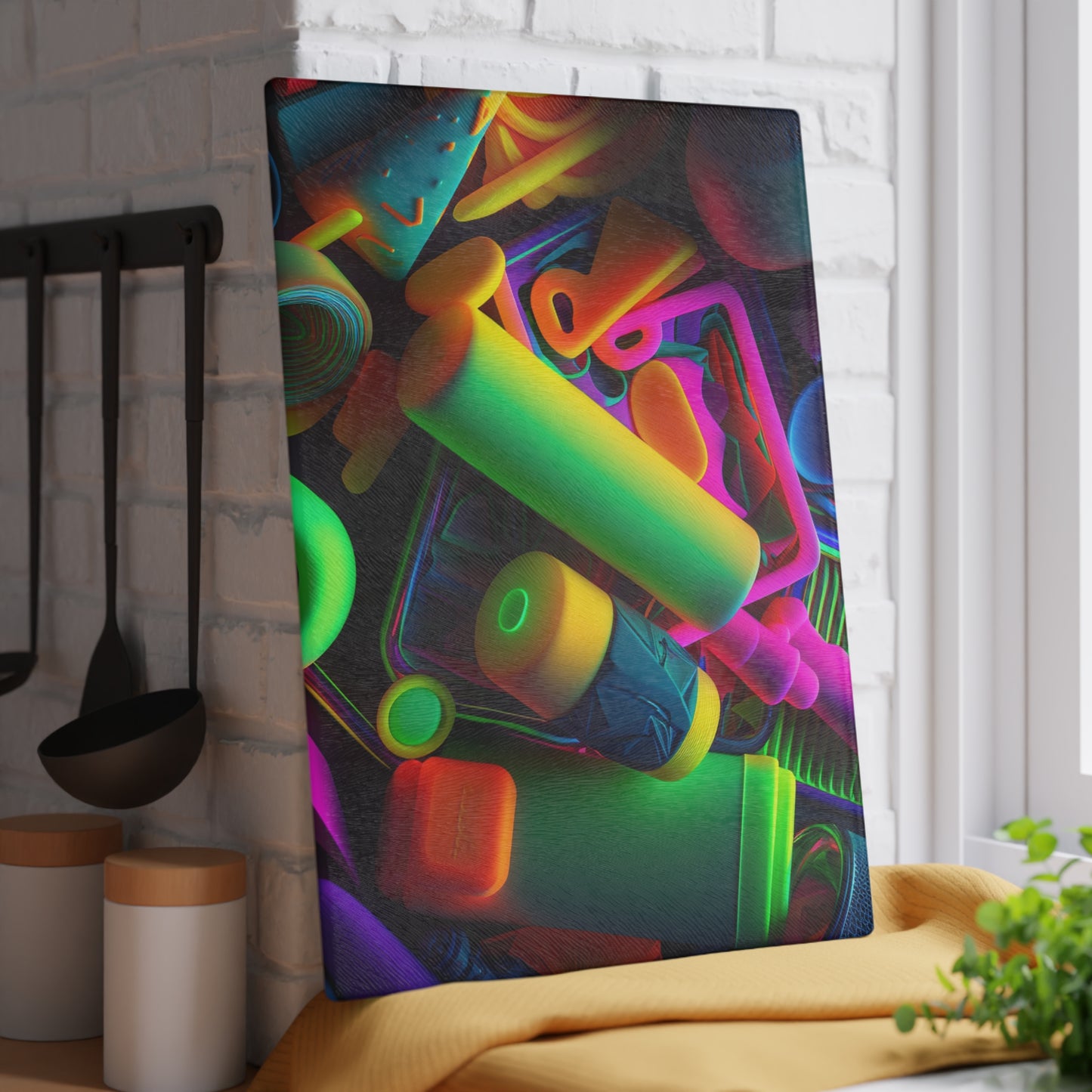 Glass Cutting Board Neon Glow 3