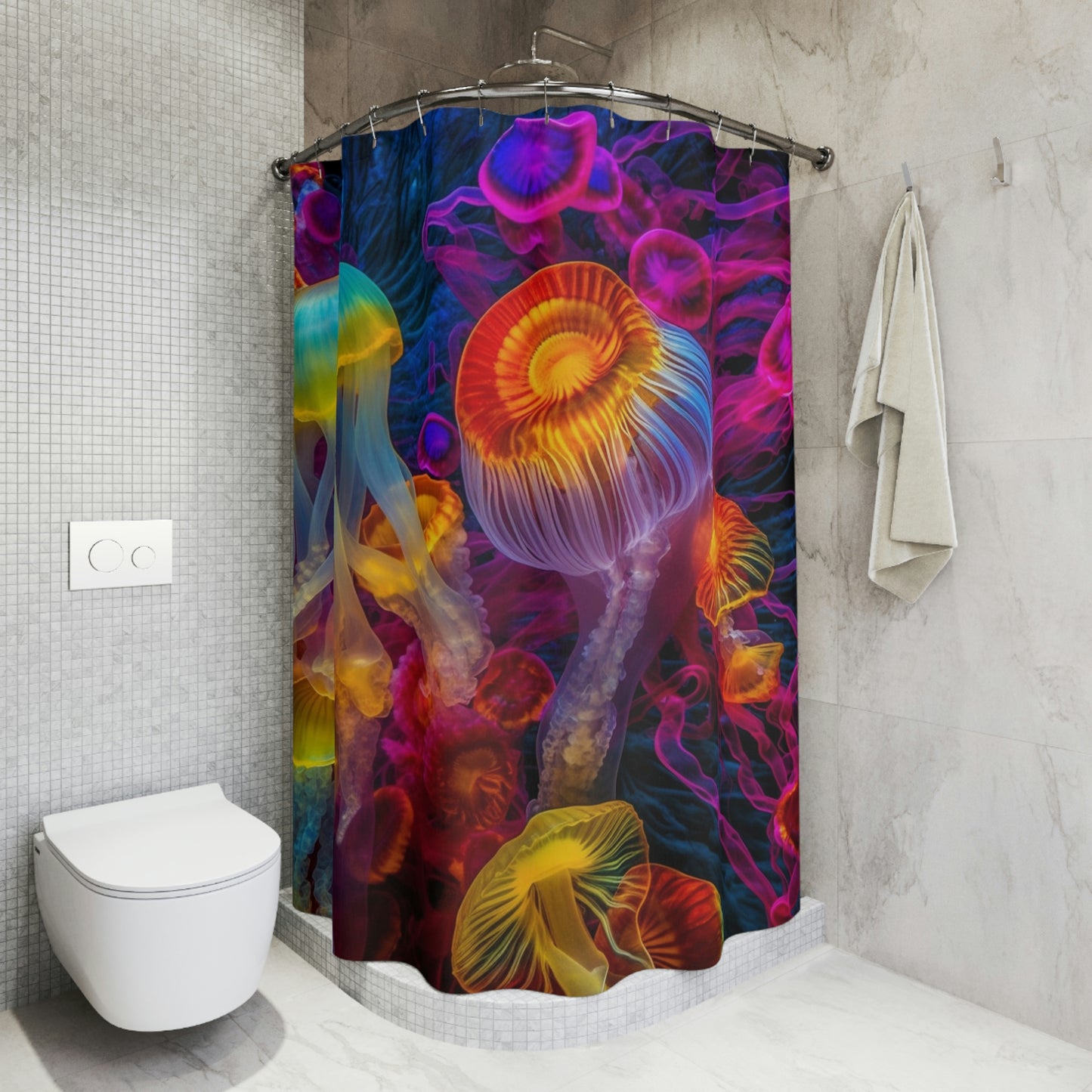 Polyester Shower Curtain neon party jelly 4