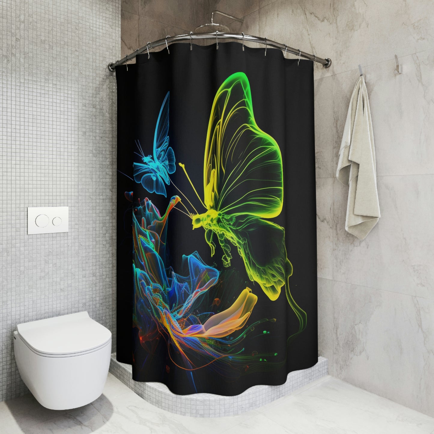 Polyester Shower Curtain glow fusion 1