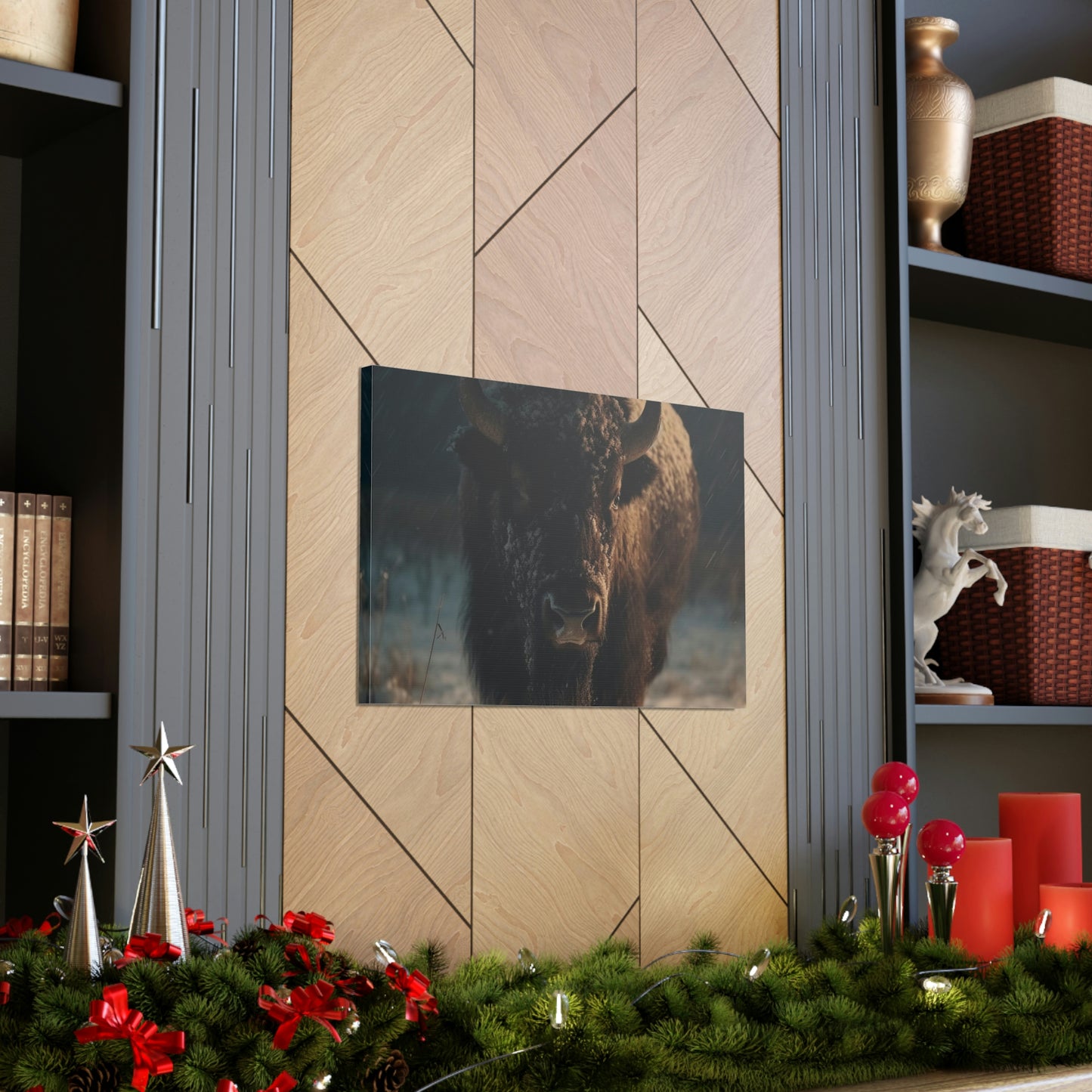 Canvas Gallery Wraps Buffalo In The Snow 2