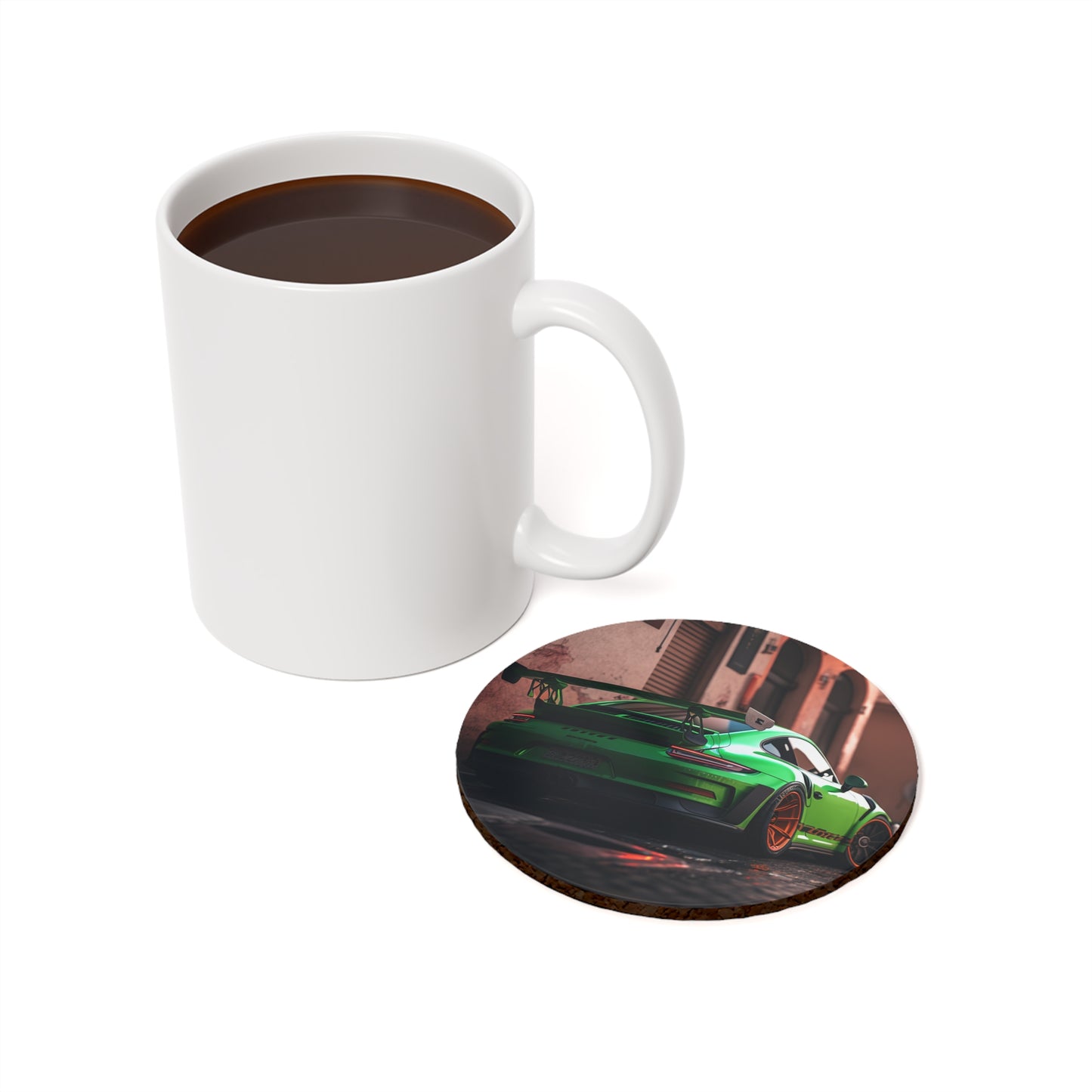 Cork Back Coaster porsche 911 gt3 1