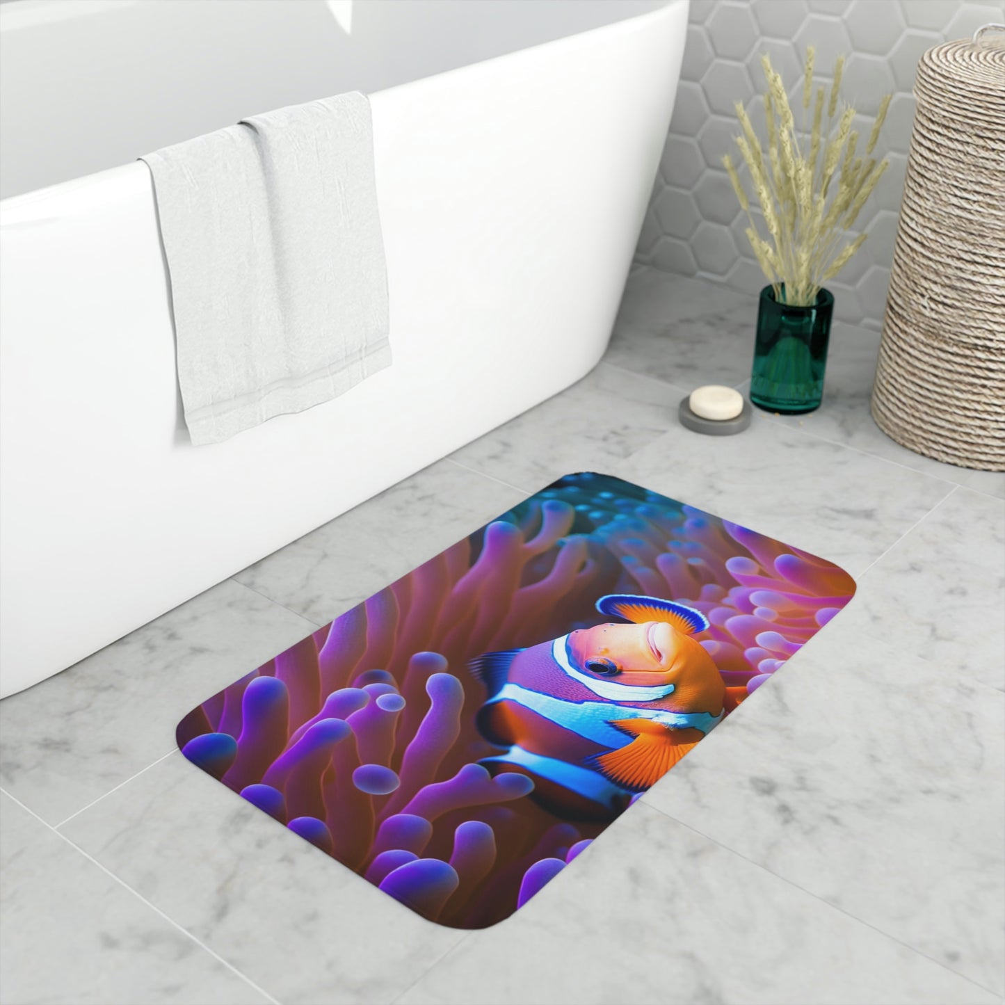 Memory Foam Bath Mat clown fish anemone 4
