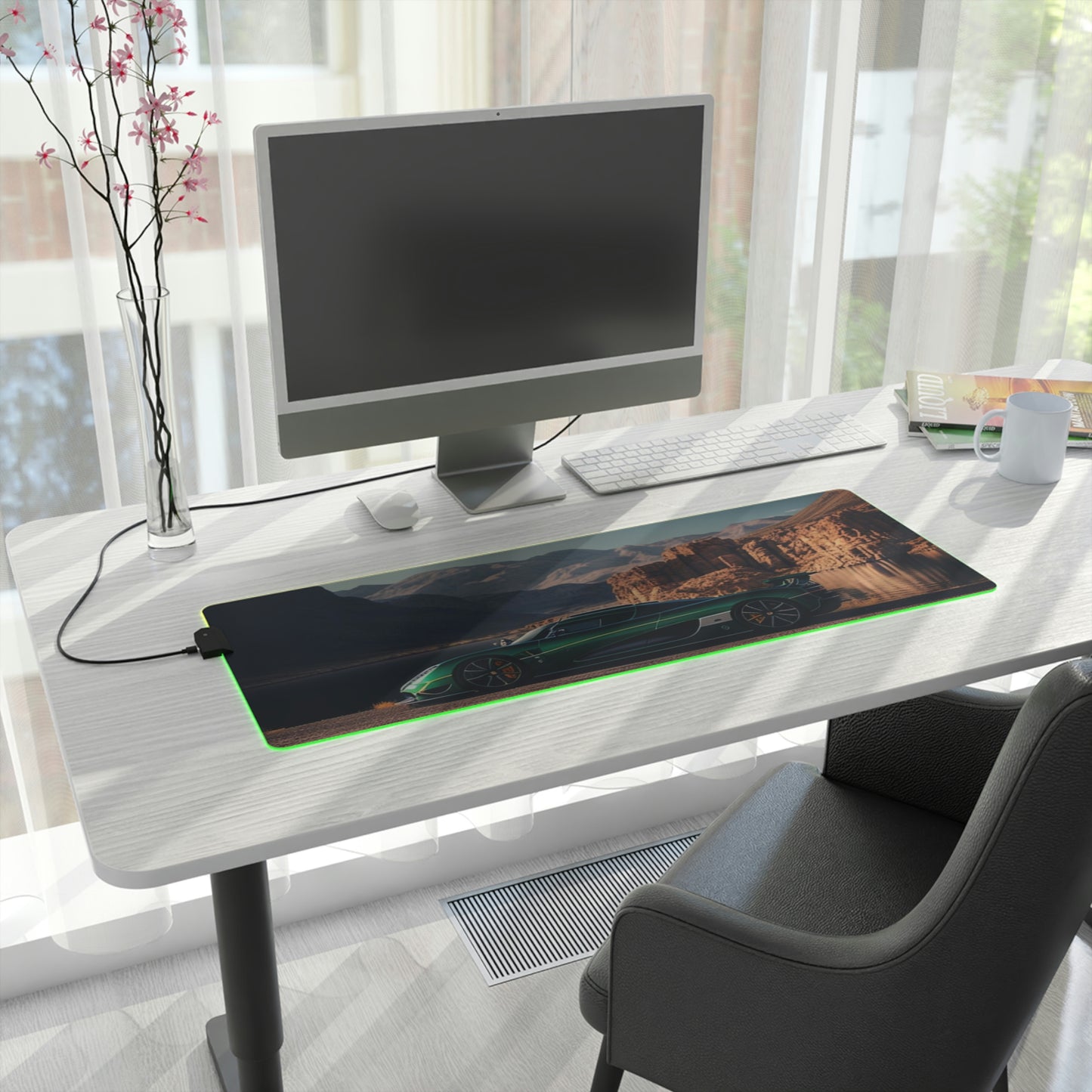 LED Gaming Mouse Pad Koenigsegg Green 3