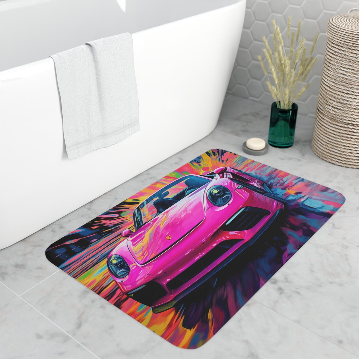 Memory Foam Bath Mat Pink Porsche water fusion 2