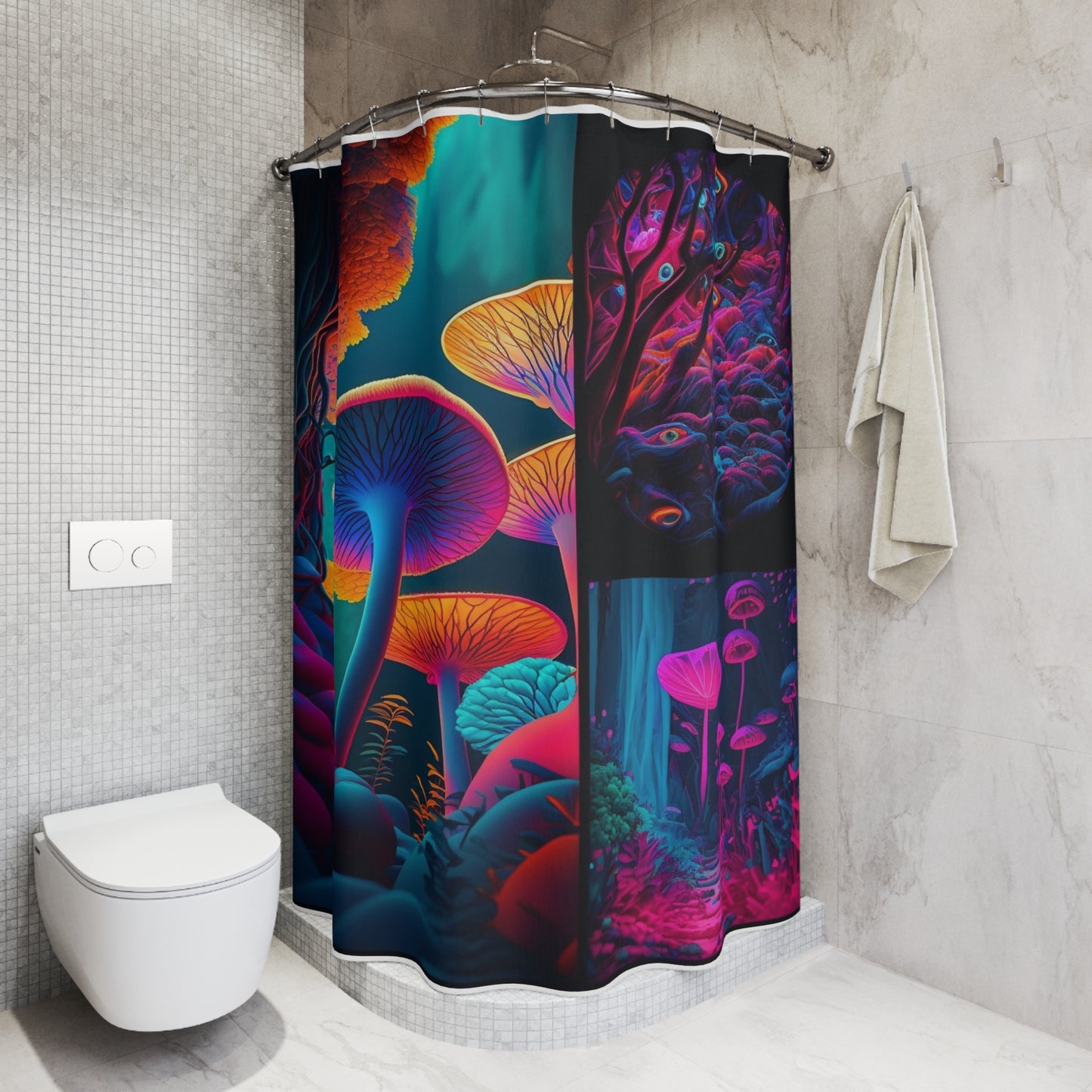 Polyester Shower Curtain Macro Reef Florescent 2